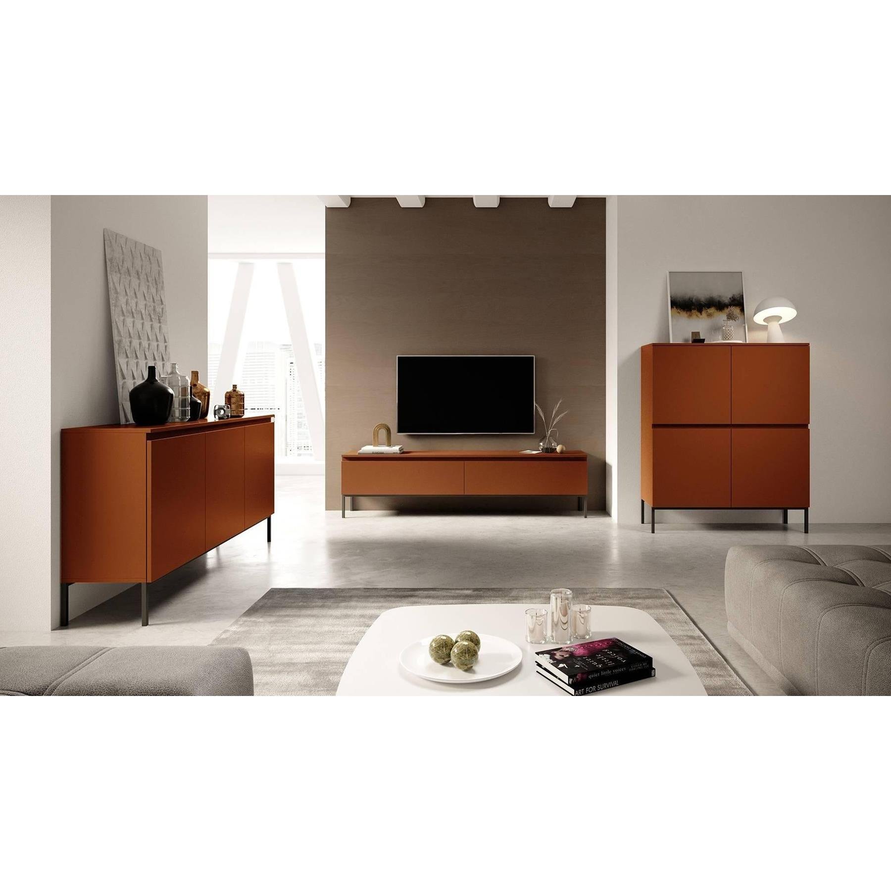 NADUVI Collection Kate Dressoir - B 150 cm - Terra / Zwart