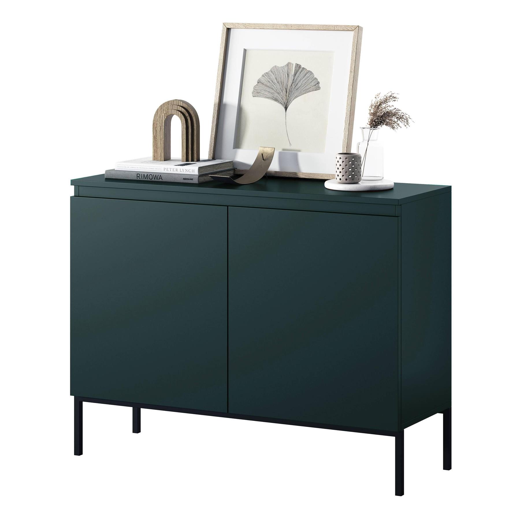 NADUVI Collection Kate Dressoir - B 100 cm - Donkergroen / Zwart