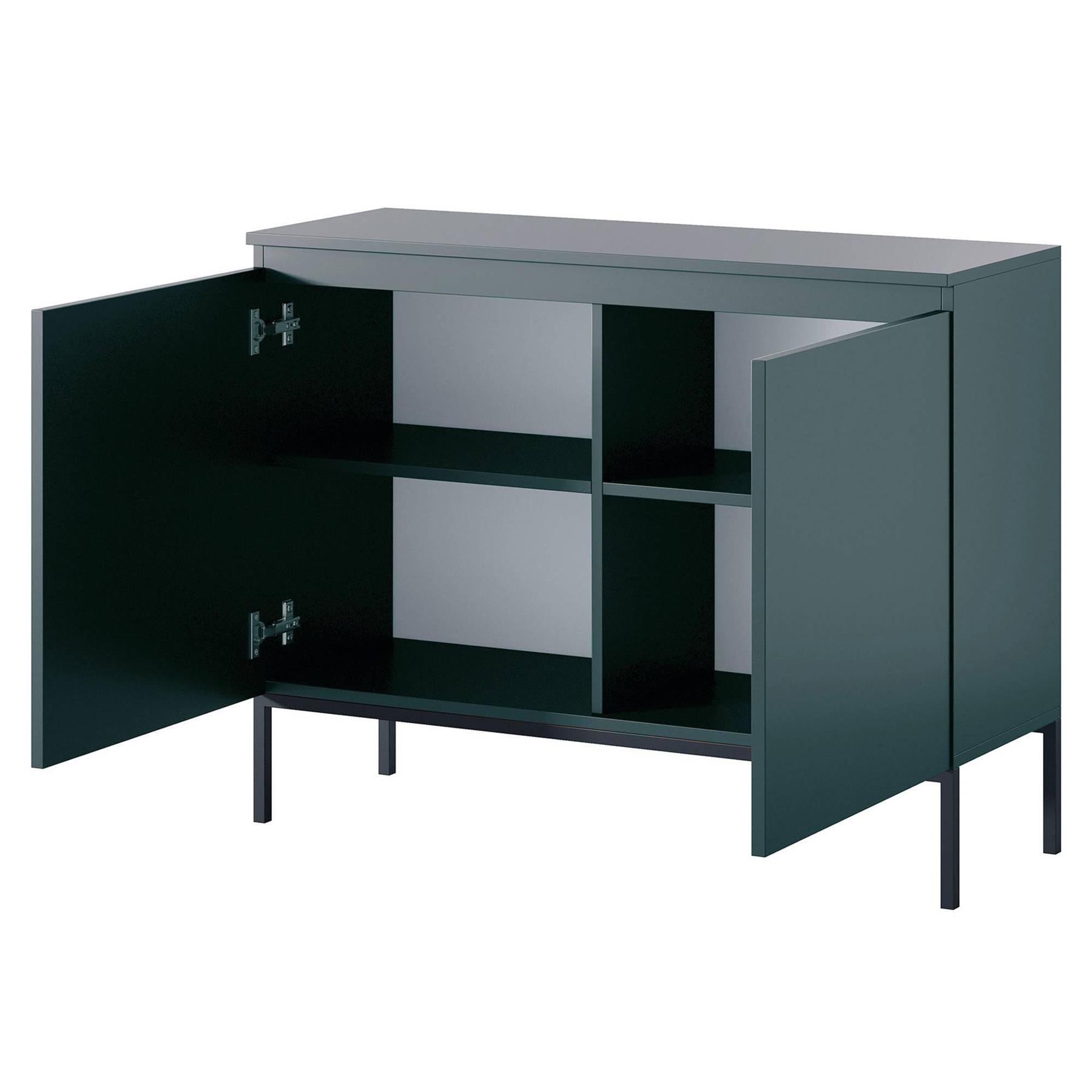 NADUVI Collection Kate Dressoir - B 100 cm - Donkergroen / Zwart