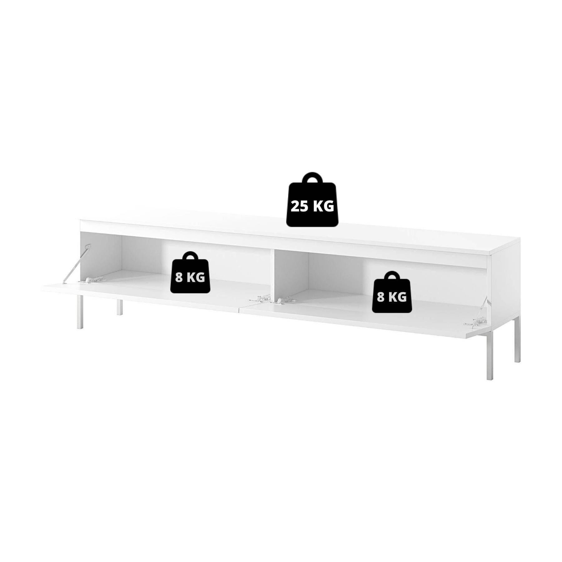 NADUVI Collection Kate Tv-Meubel - B 175 cm - Wit / Goud