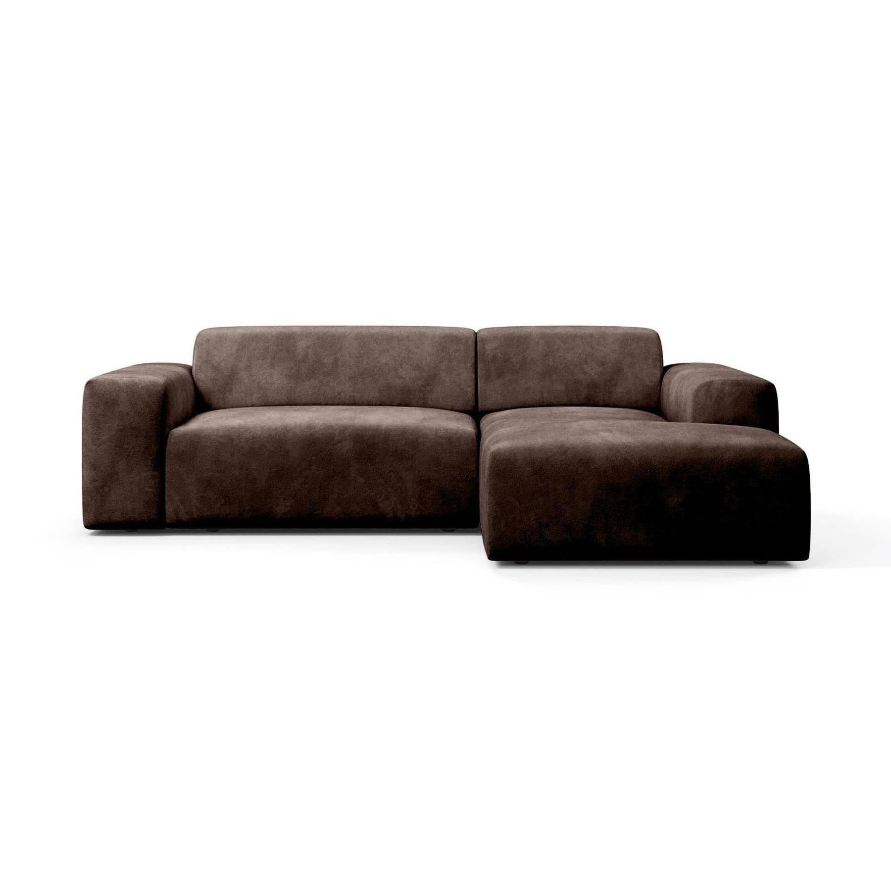 NADUVI Collection Nina Hoekbank Rechts - Velvet - Donkerbruin
