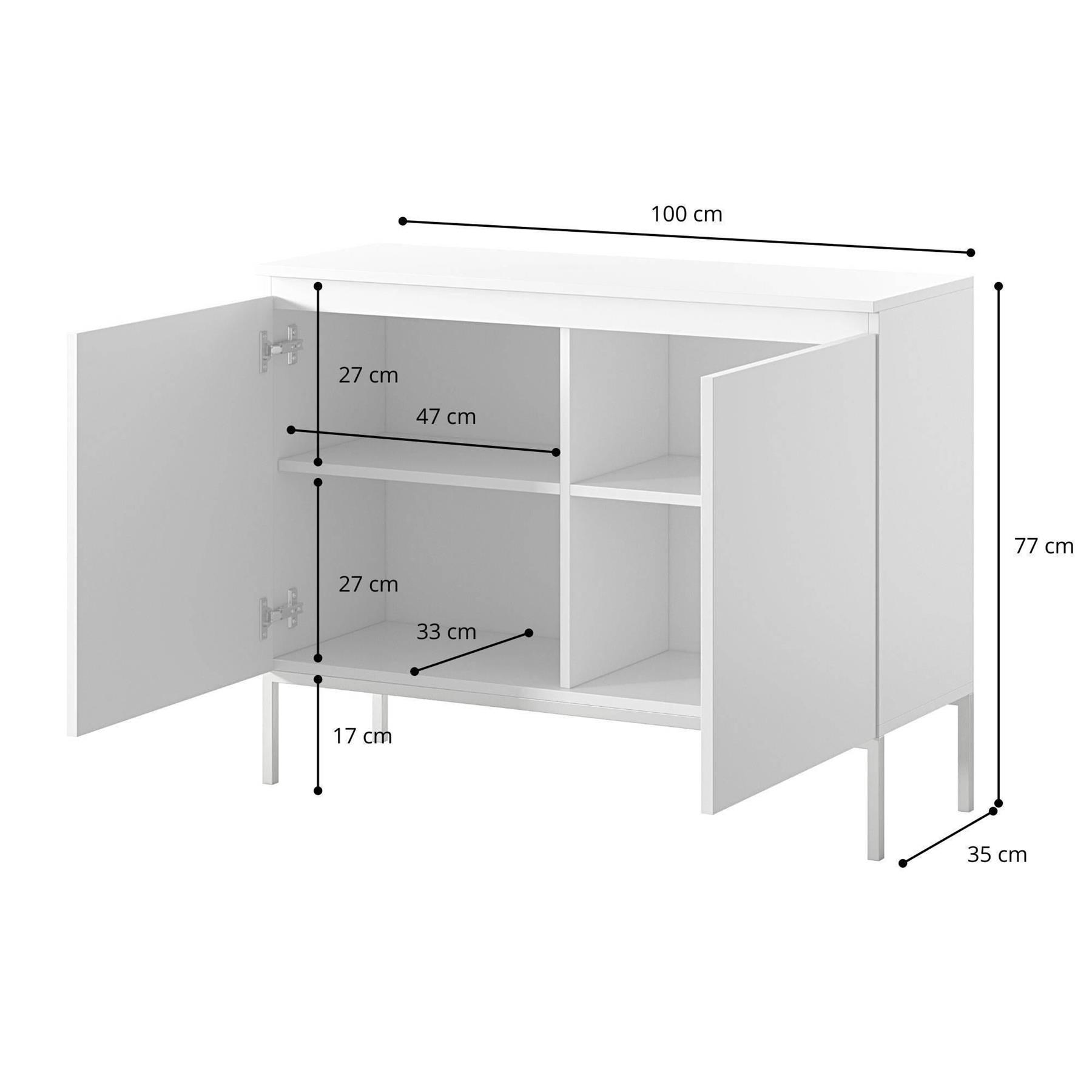 NADUVI Collection Kate Dressoir - B 100 cm - Zwart / Goud