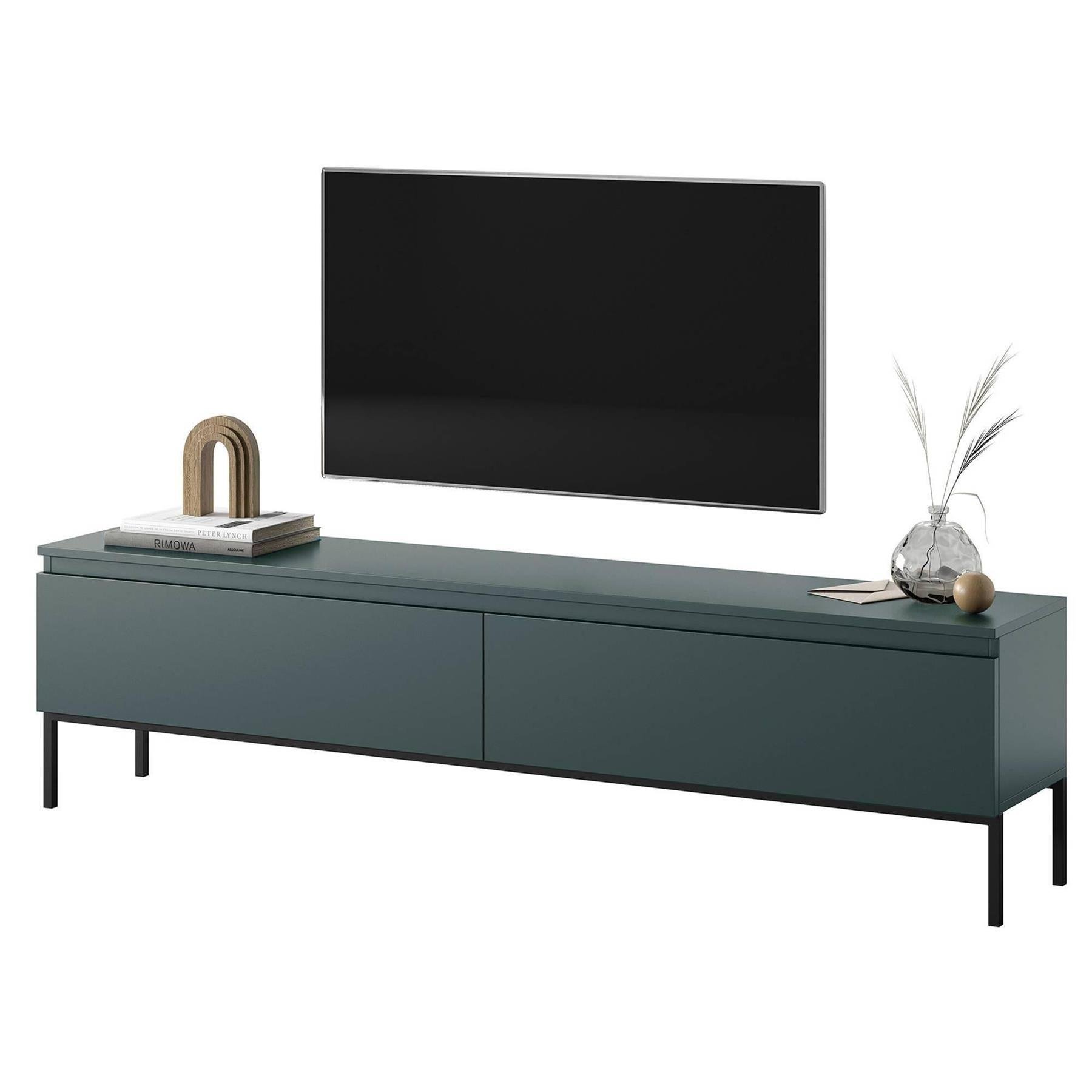 NADUVI Collection Kate Tv-Meubel - B 175 cm - Donkergroen / Zwart