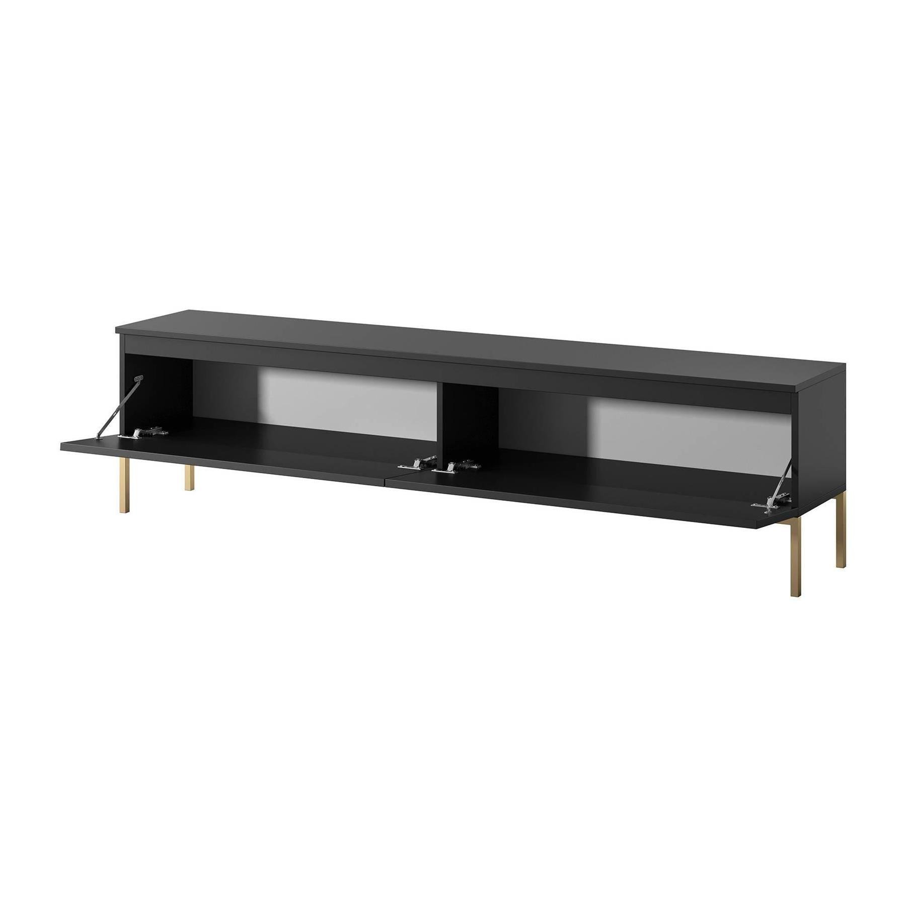 NADUVI Collection Kate Tv-Meubel - B 175 cm - Zwart / Goud