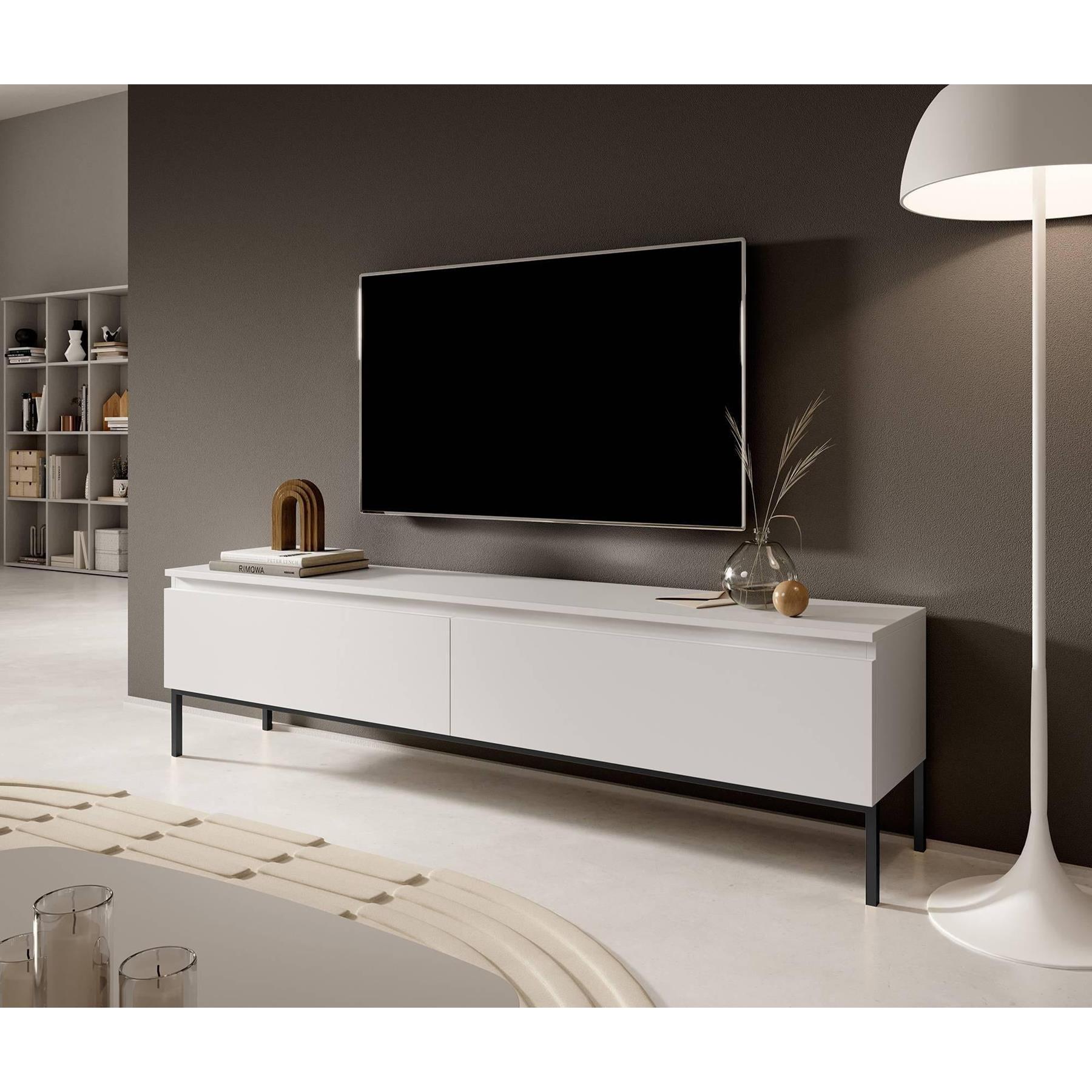 NADUVI Collection Kate Tv-Meubel - B 175 cm - Wit / Zwart