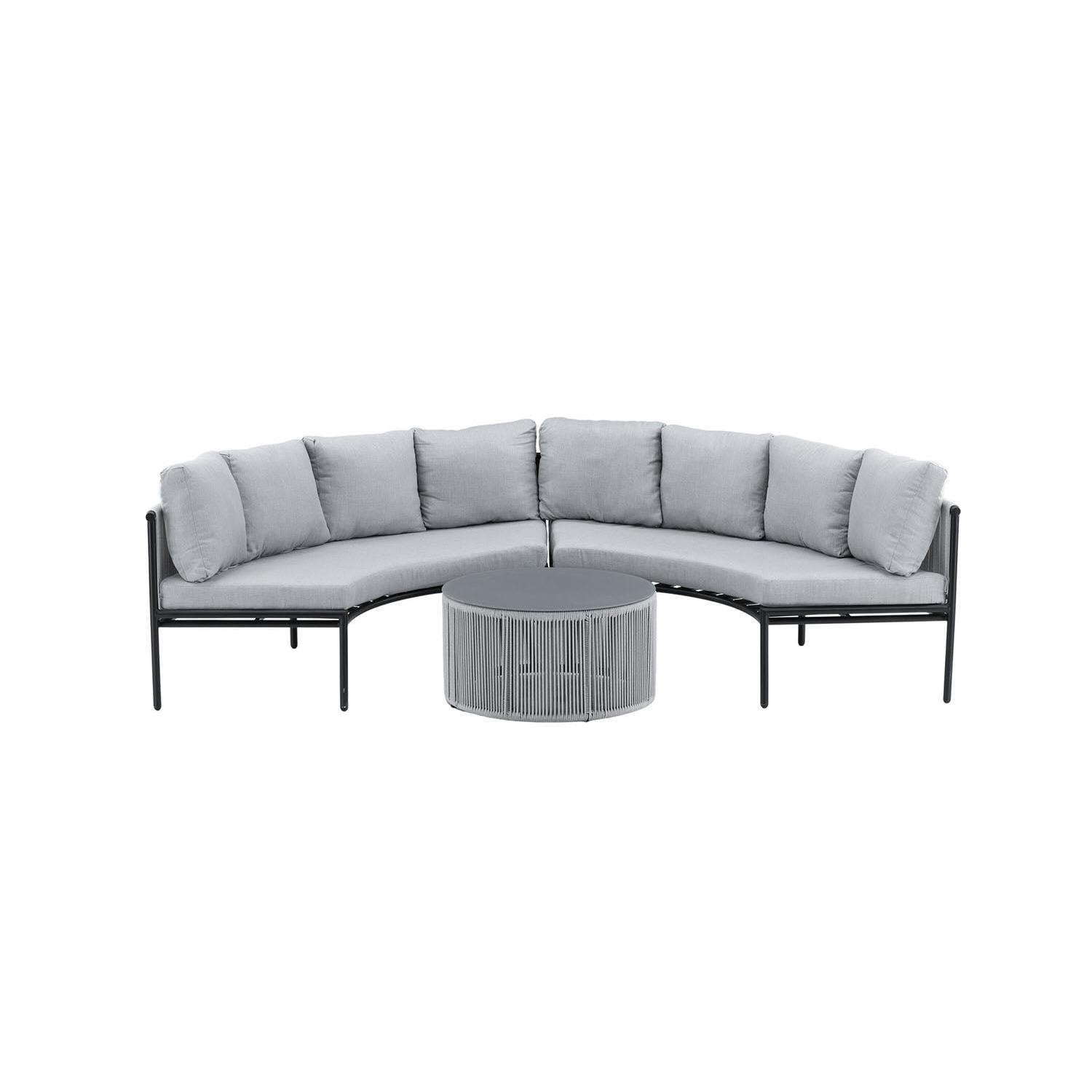 Rebellenclub Amary Loungesset Halfrond - Zwart Grijs