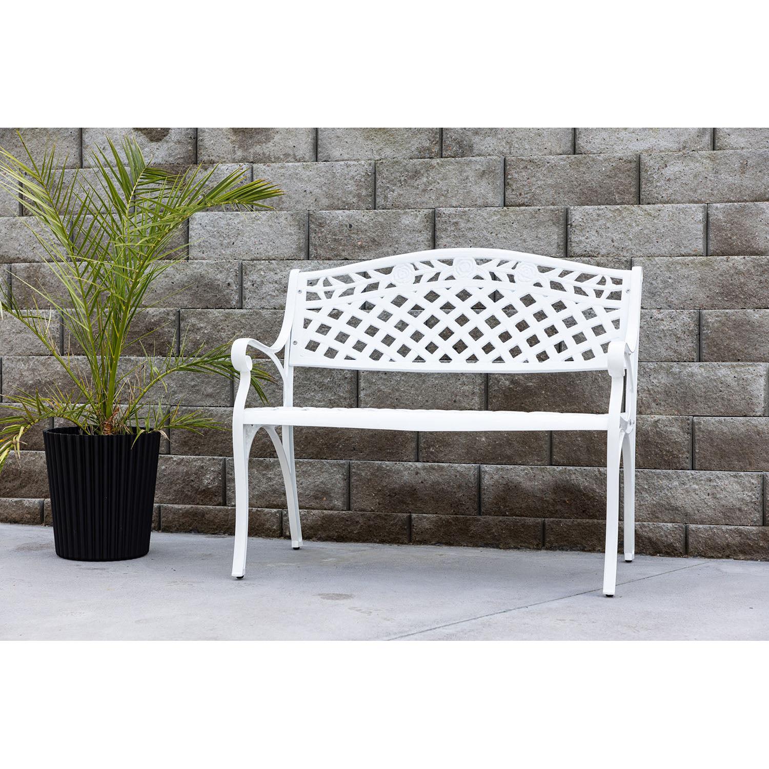 Rebellenclub Priz Tuinbankje - 100 x 60cm - Wit