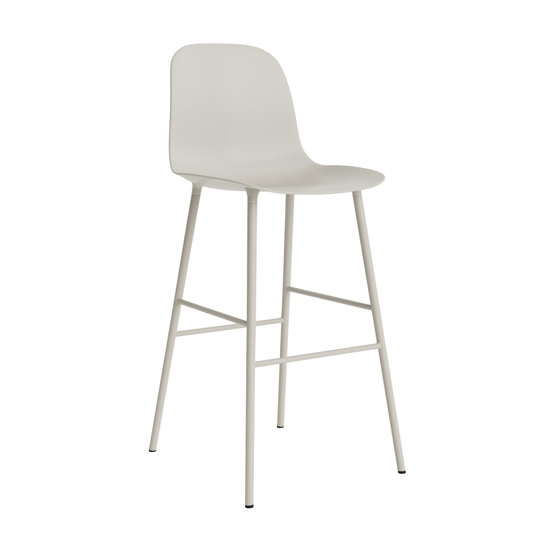 Normann Copenhagen Form Barkruk High 75 cm - Staal - Lichtgrijs