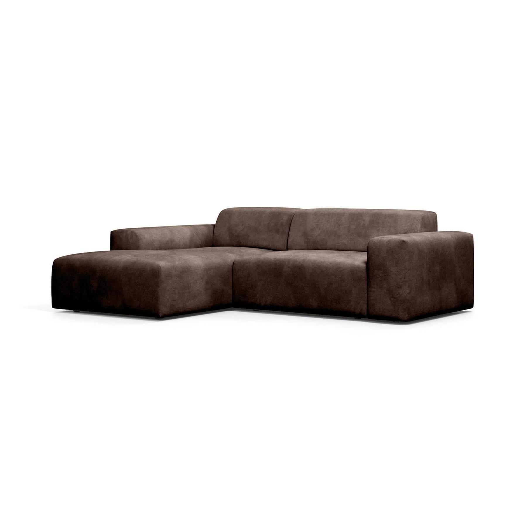 NADUVI Collection Nina Hoekbank Links - Velvet - Donkerbruin