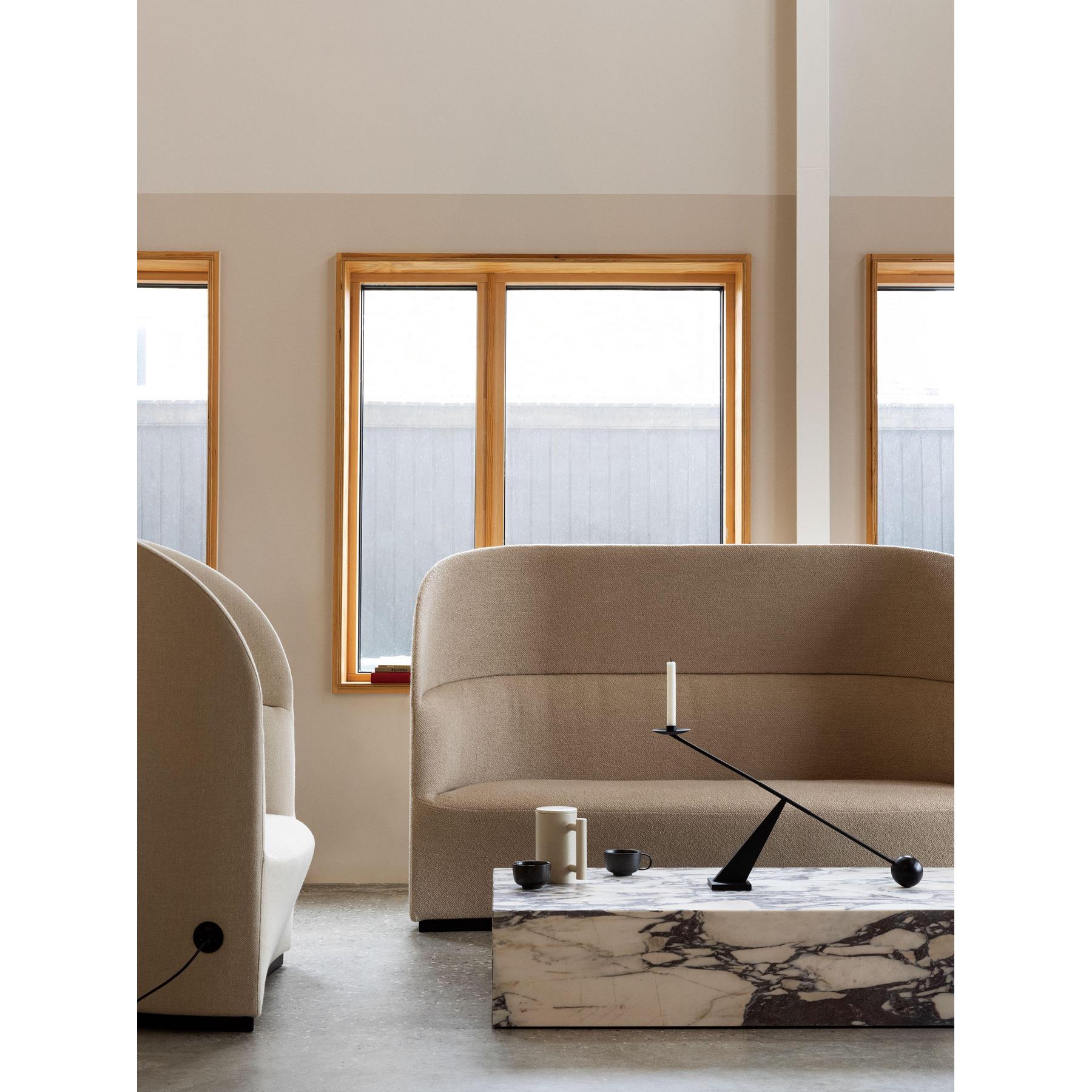 Audo Copenhagen Plinth Grand salontafel 137x76 Kendzo marmer grijs