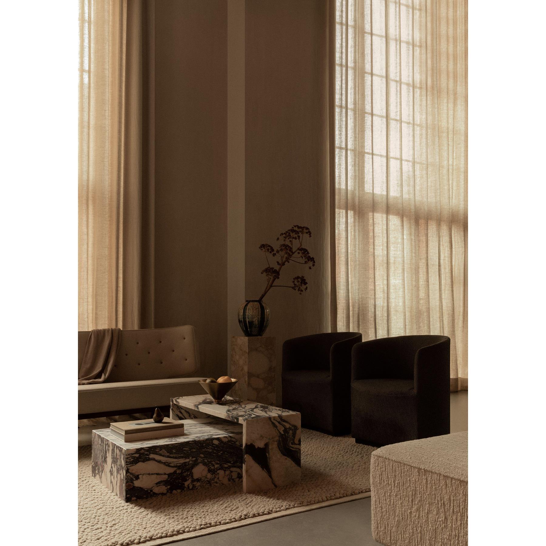 Audo Copenhagen Plinth Bridge salontafel wit Carrara marmer