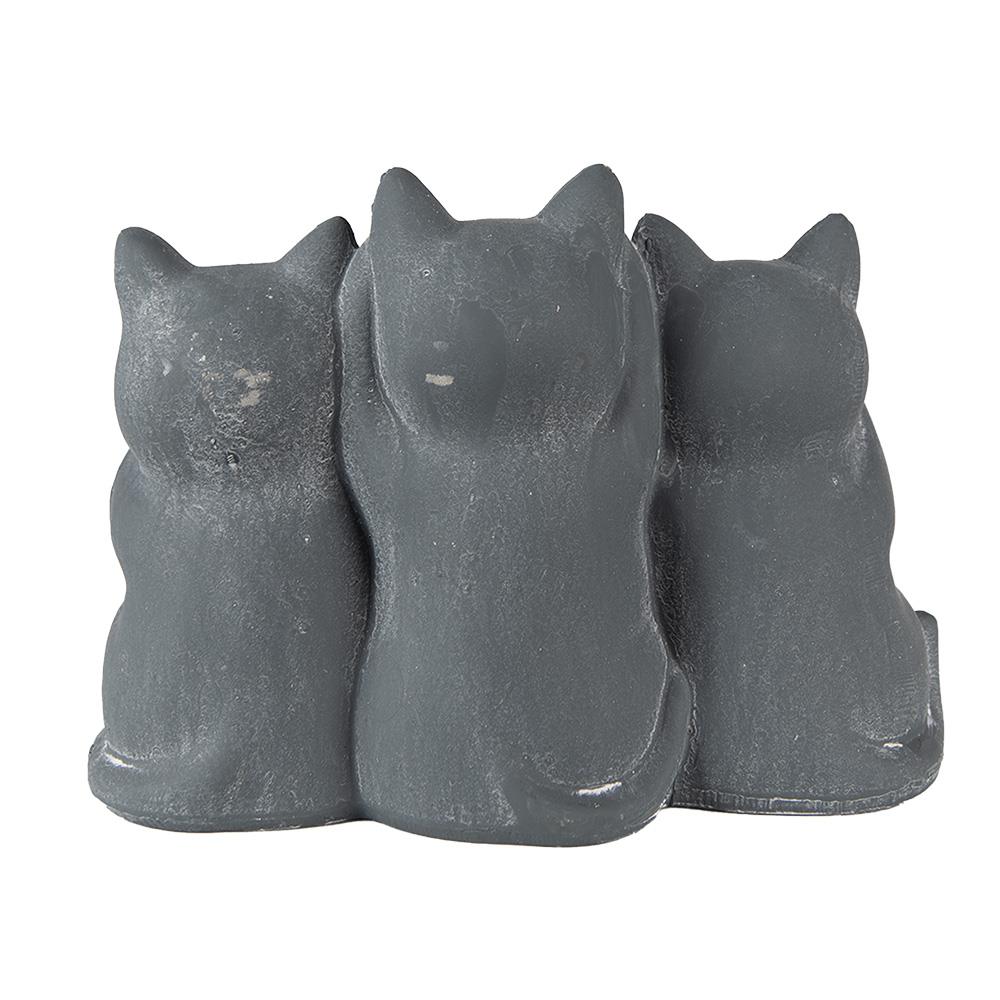 Clayre & Eef Beeld Kat 22x10x16 cm Grijs Steen Woonaccessoires