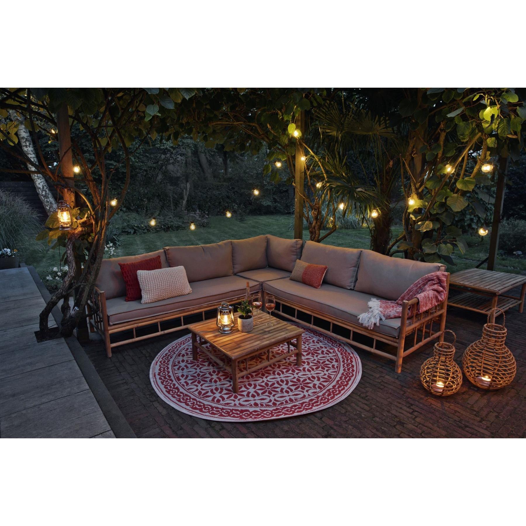 Exotan Bamboo Hoek Loungeset Loungebank + Koffietafel Inclusief