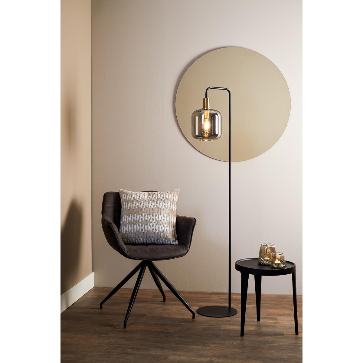 Light & Living Vloerlamp Lekar - Antiek Brons|Smoke Glas - Ø28x155 cm