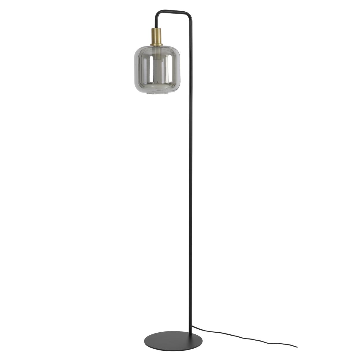 Light & Living Vloerlamp Lekar - Antiek Brons|Smoke Glas - Ø28x155 cm