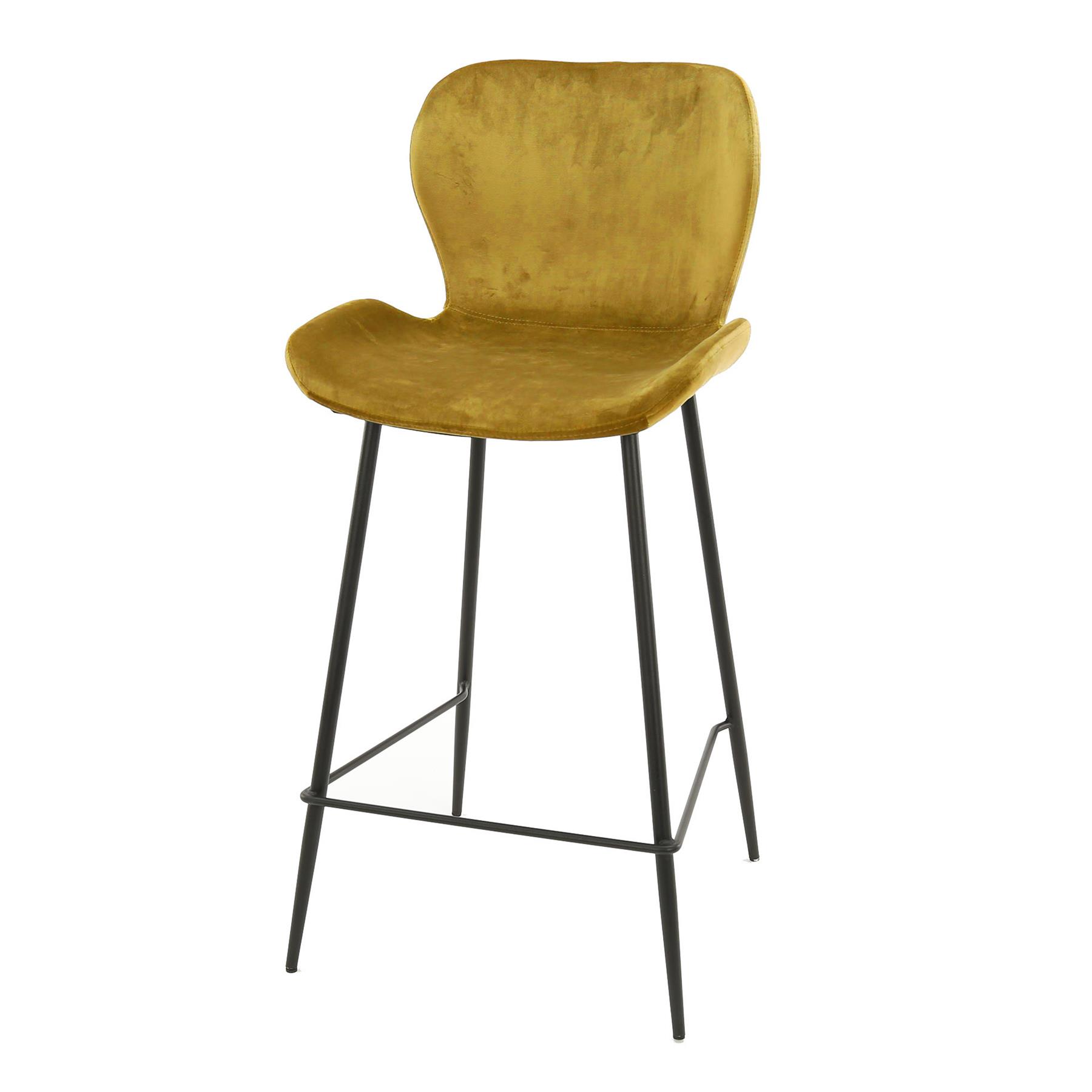 AnLi Style Barstoel velvet ronde buis - Goudkleurig velours