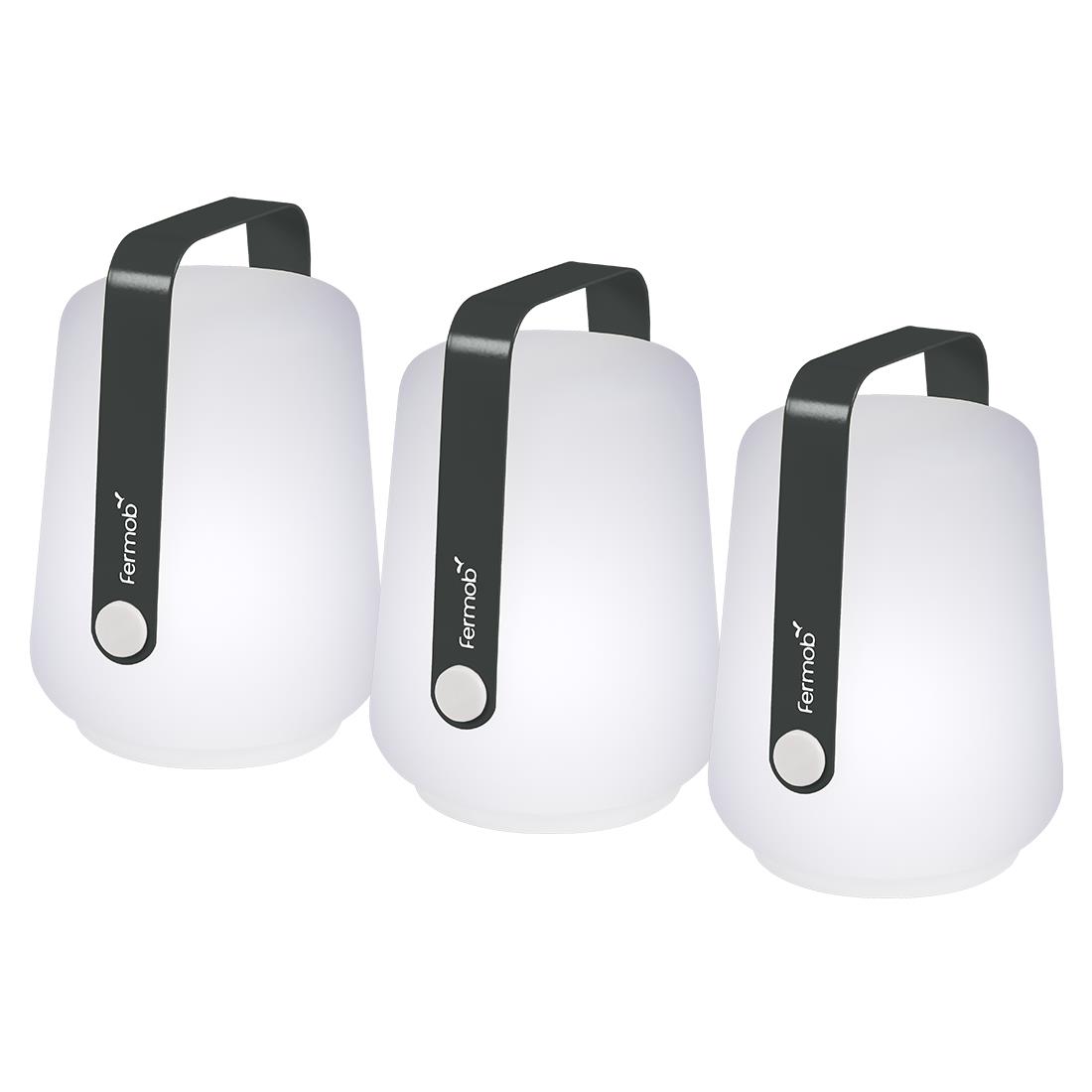 Fermob Balad outdoor tafellampjes - set van 3 - H13,5 cm - Carbone
