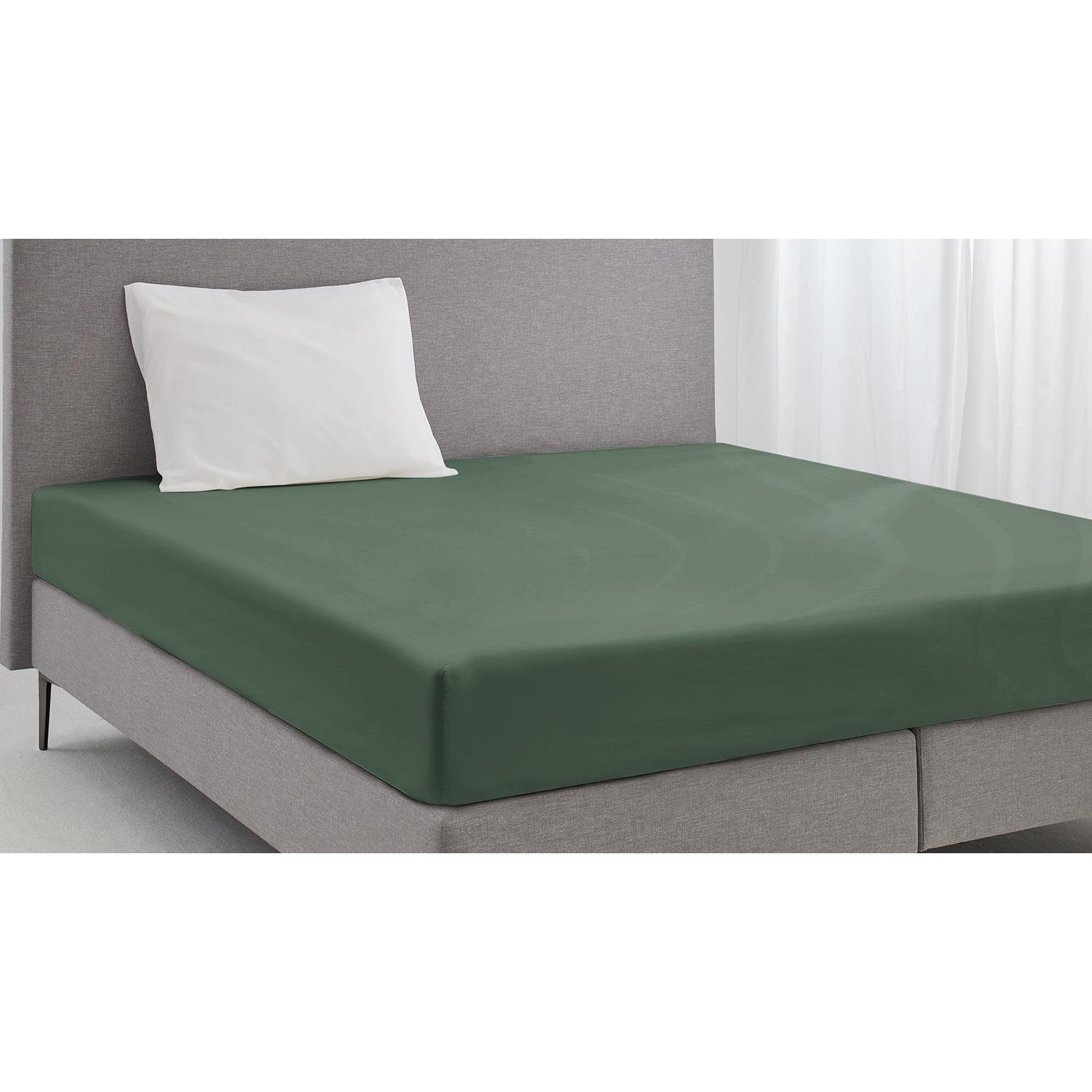 Elegance Hoeslaken Katoen Perkal 35cm Hoekhoogte grenat green
