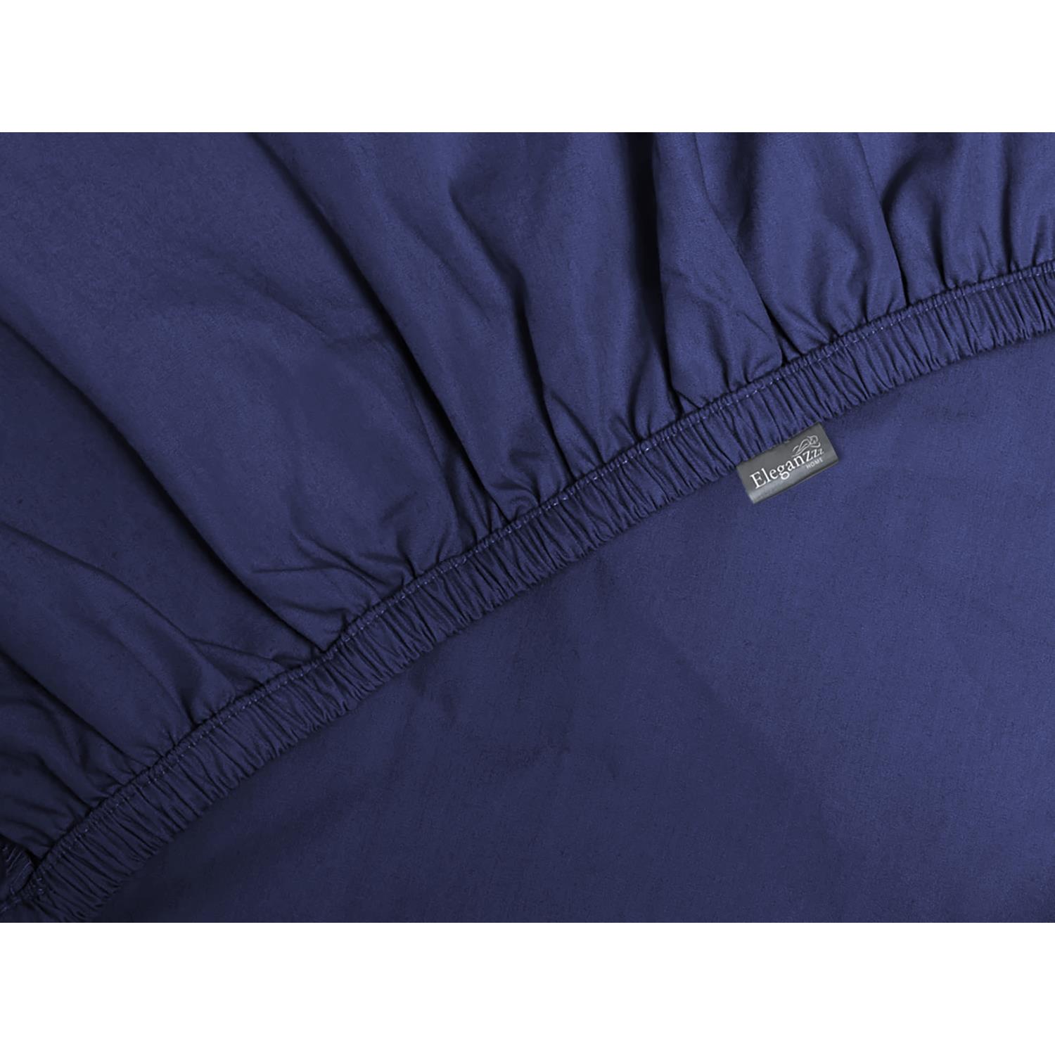 Elegance Hoeslaken Katoen Perkal 35cm Hoekhoogte donker blauw