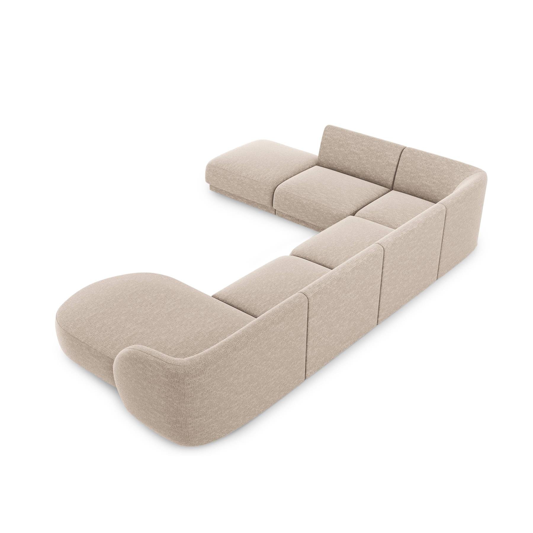 Micadoni Miley U-bank Hoek Links - Chenille - Kiezelgrijs