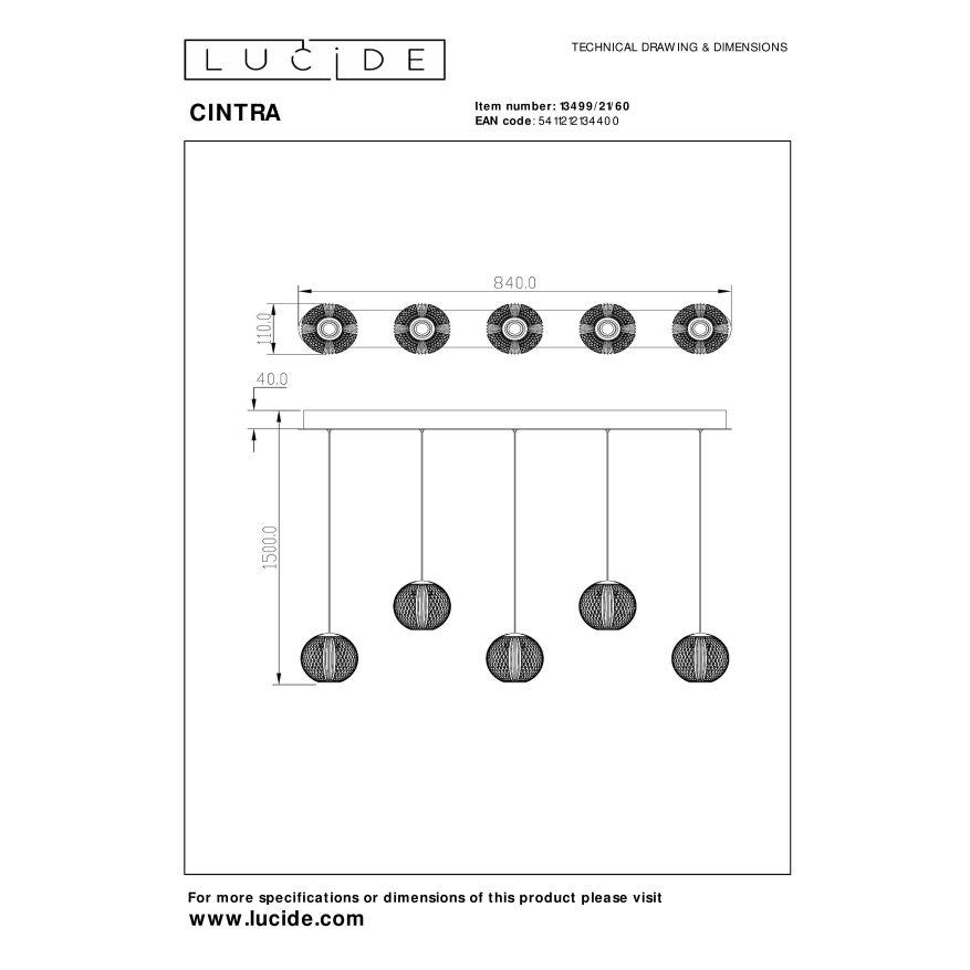 Lucide CINTRA Hanglamp - Transparant