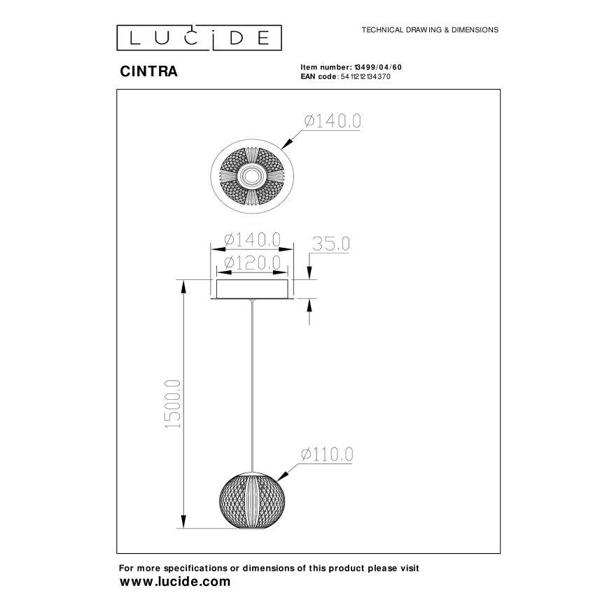 Lucide CINTRA Hanglamp - Transparant