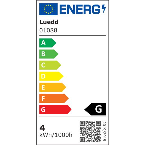 LUEDD Set van 3 E27 LED filament G95 4W 320 lm 2700K
