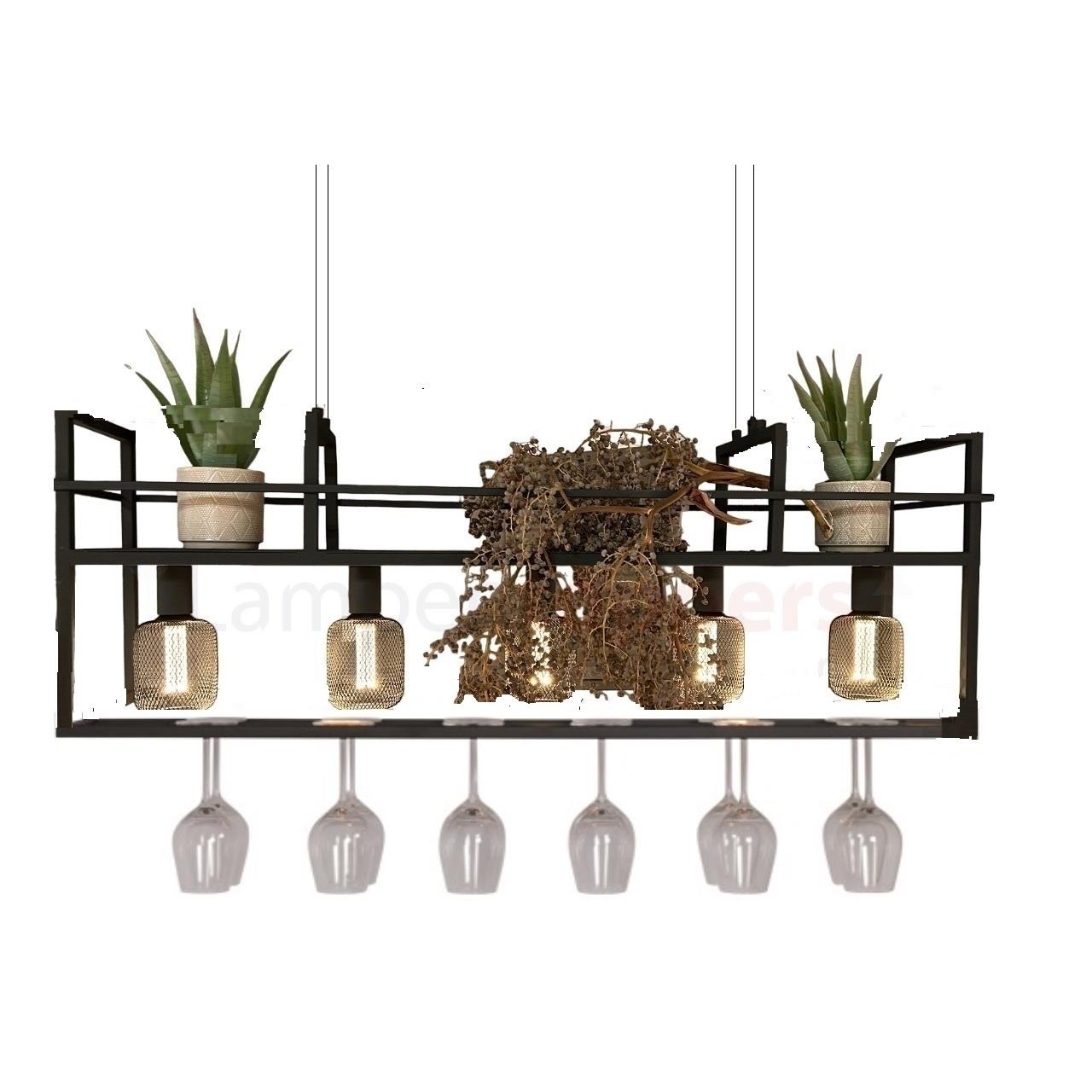 Freelight Hanglamp Barista Zwart 120cm 5 Lichts E27
