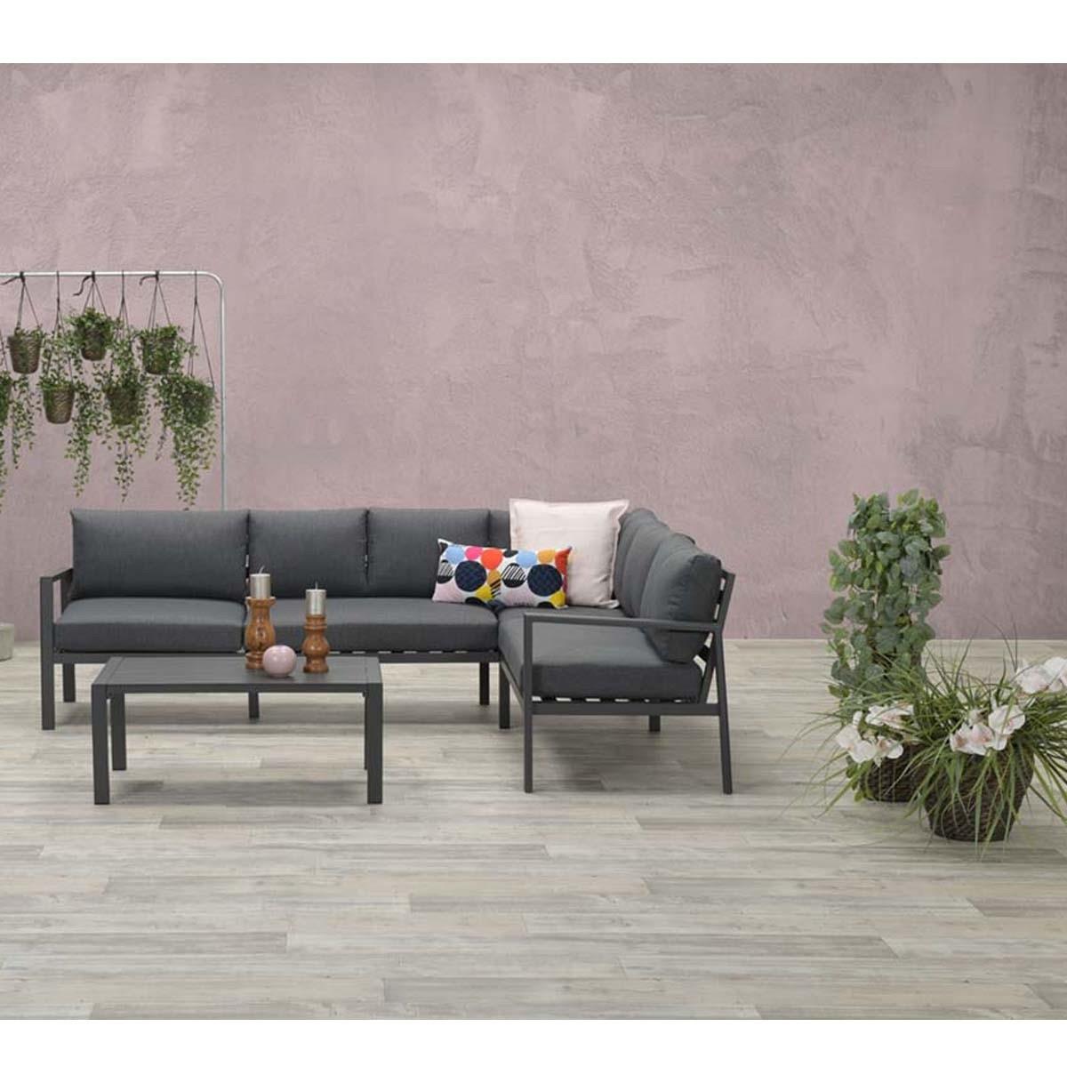 Garden Impressions Denver loungeset 4-delig - zwart