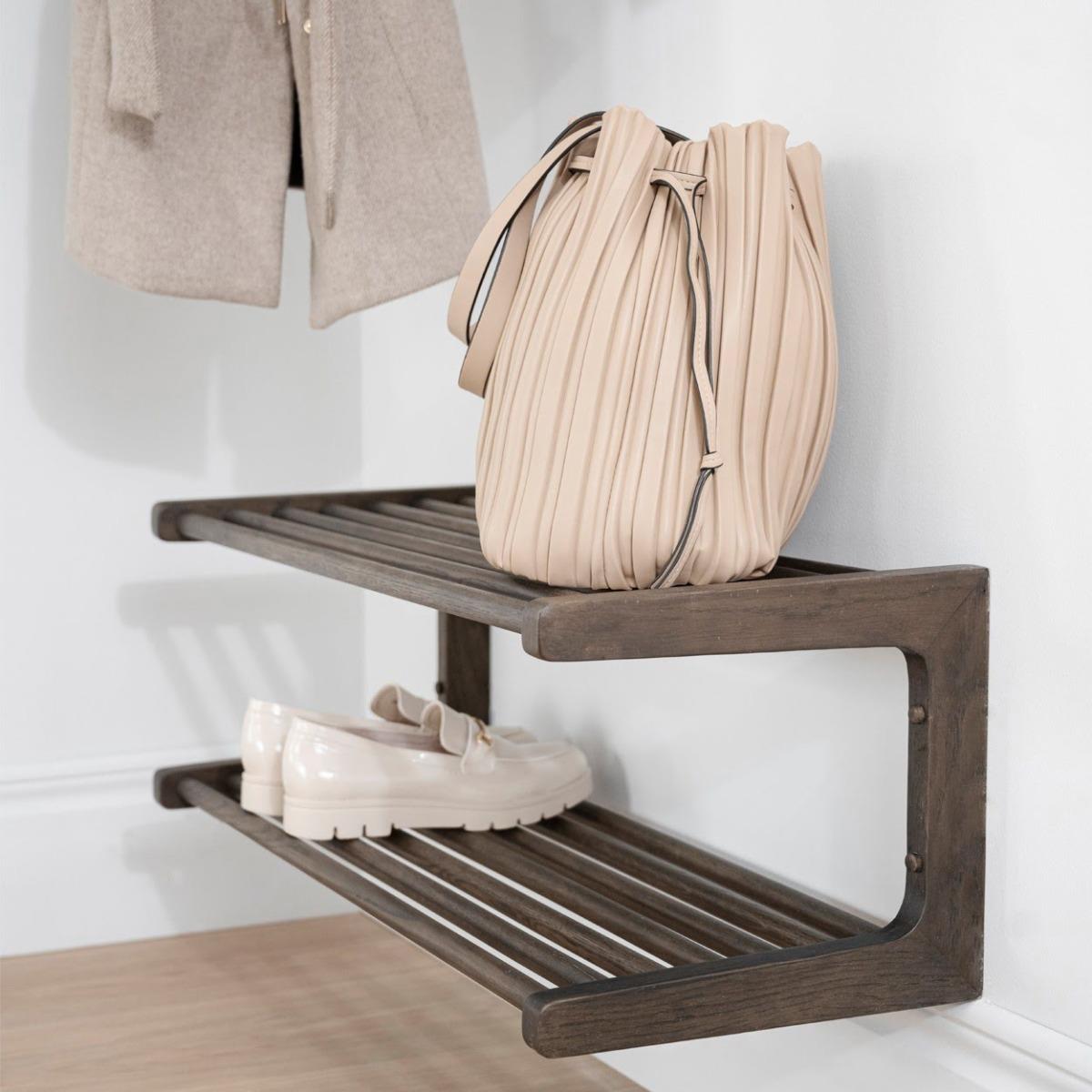 Rowico Inverness Schoenenrek - B80 X D32 X H28 - Donkerbruin Hout