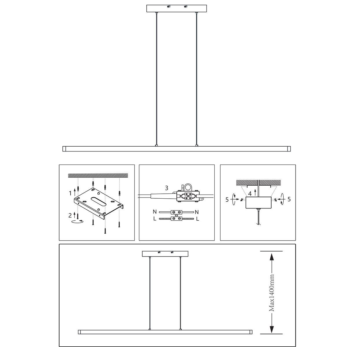Mexlite Hanglamp Danske 2745ZW Zwart