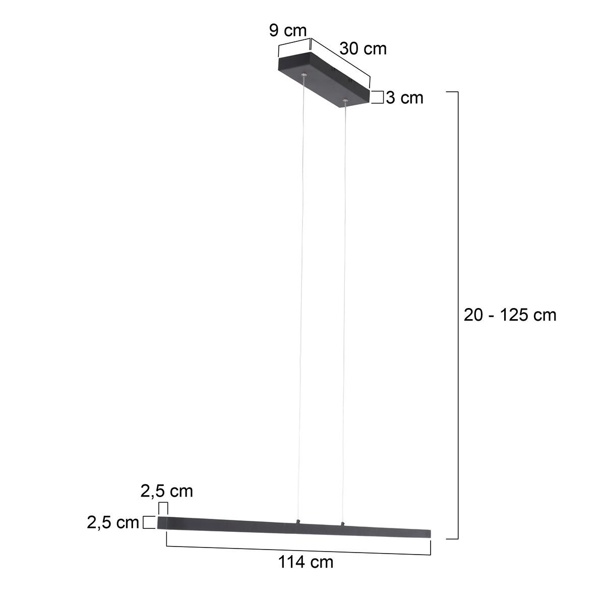 Mexlite Hanglamp Danske 2745ZW Zwart
