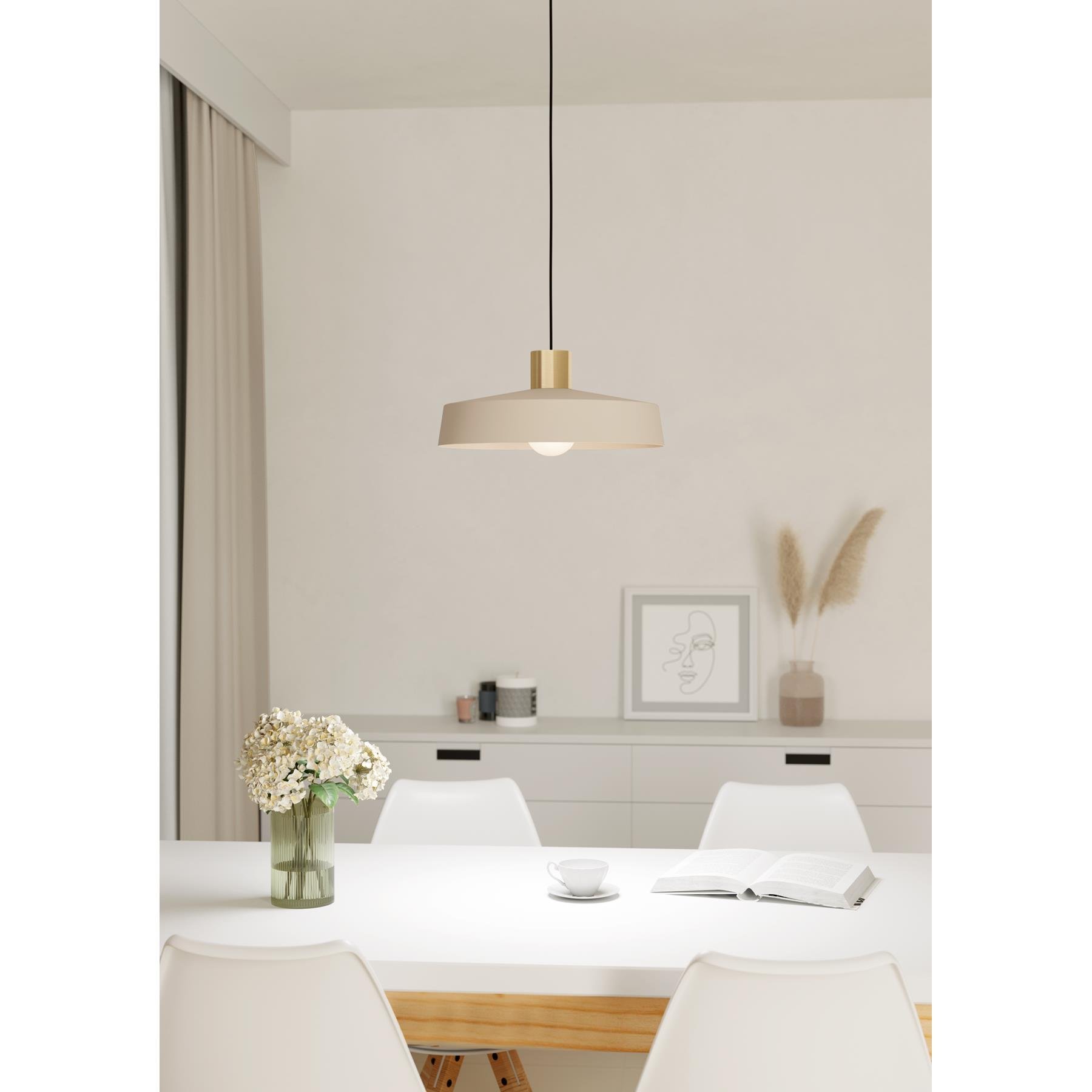 EGLO Valdiola Hanglamp - E27 - Ø 36 cm - Beige|Goud - Staal