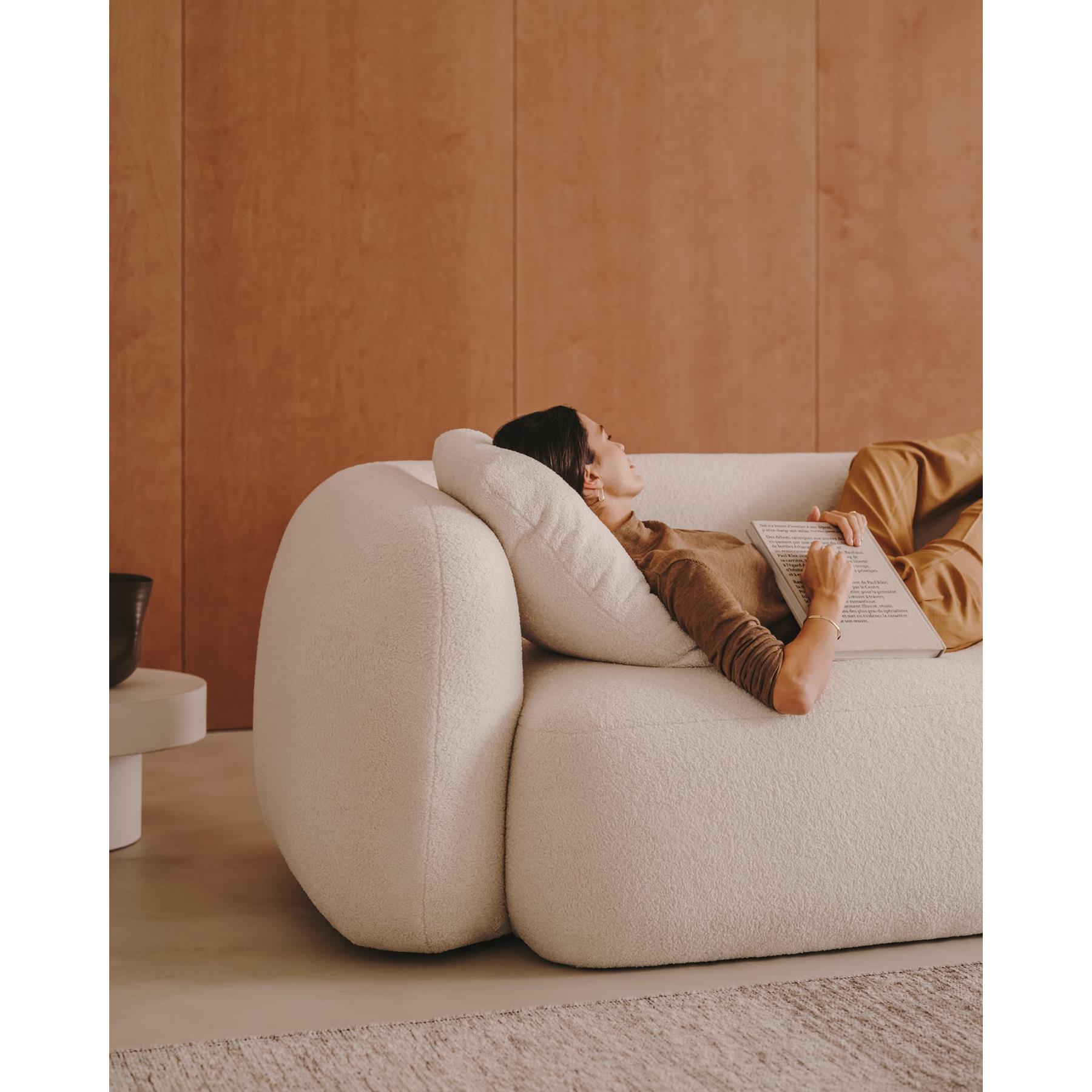 Kave Home - Aiguablava ronde salontafel in wit cement, Ø 90 cm