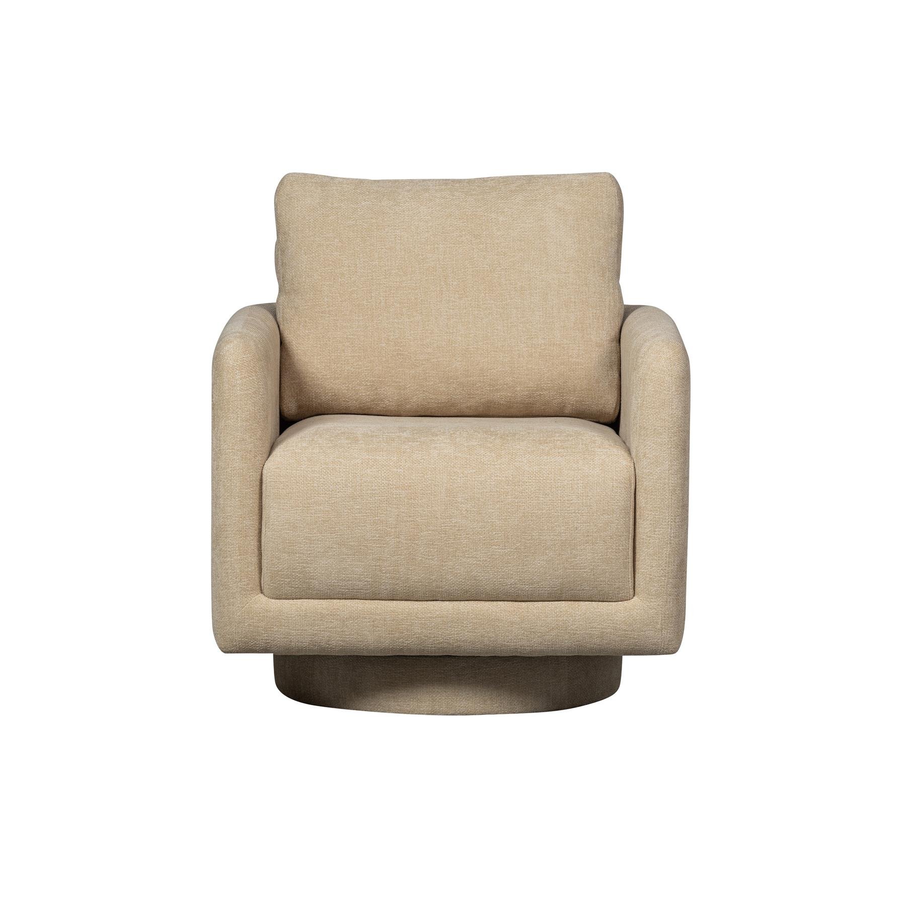 WOOOD Oscar Draaifauteuil - Chenille - Naturel - 64x78x79