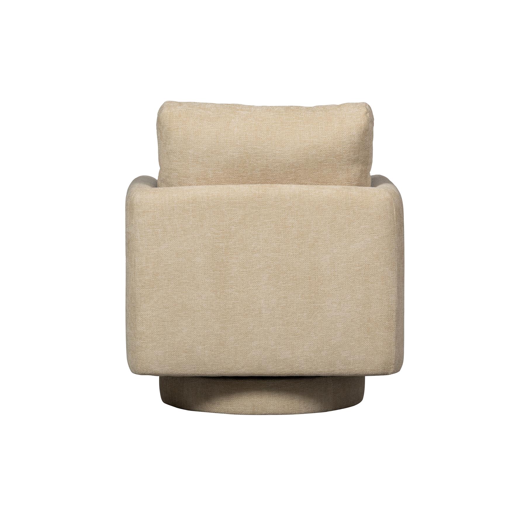 WOOOD Oscar Draaifauteuil - Chenille - Naturel - 64x78x79
