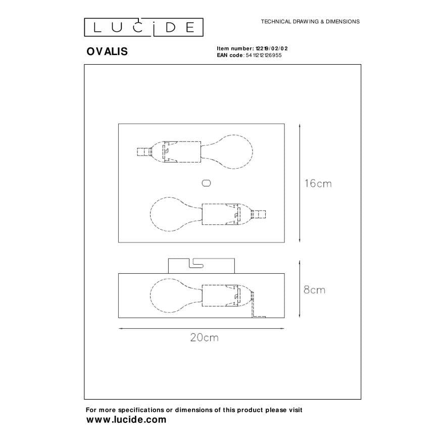 Lucide OVALIS Wandlamp - Mat Goud | Messing
