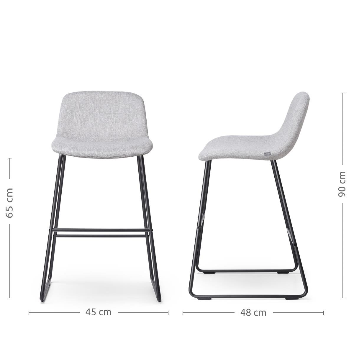 Nolon Nino-Mats Barkruk Lichtgrijs - Zwart Onderstel - 65 cm