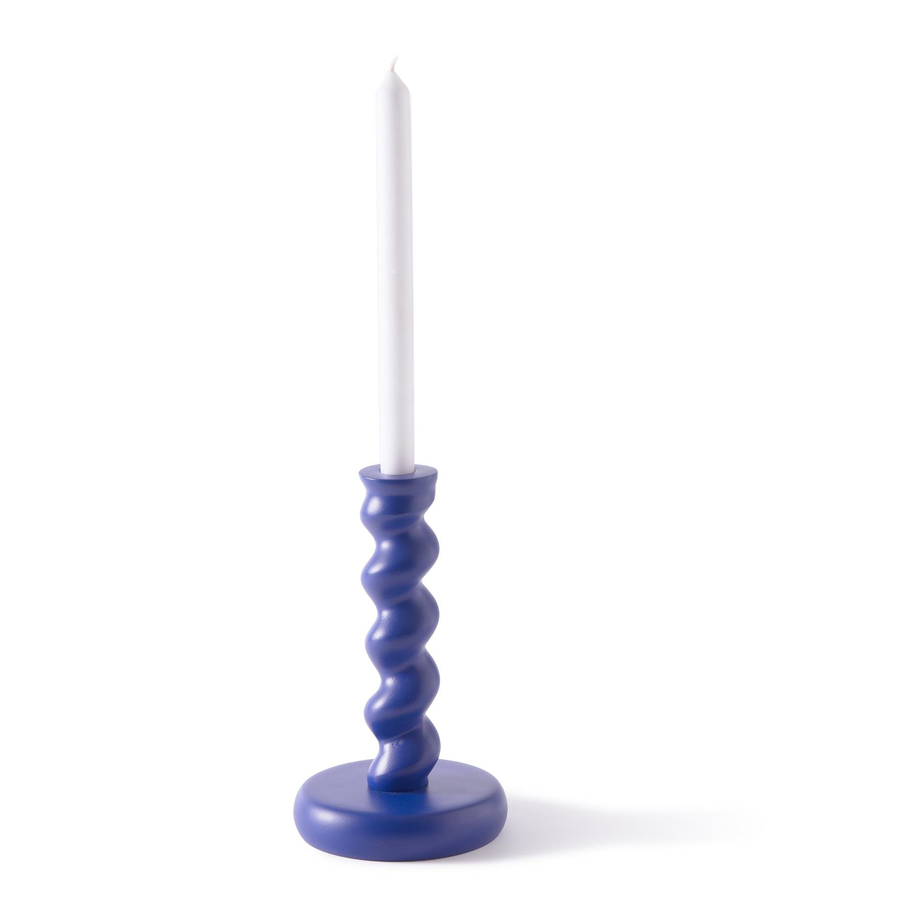 POLSPOTTEN Twister Kandelaar - M - Donkerblauw