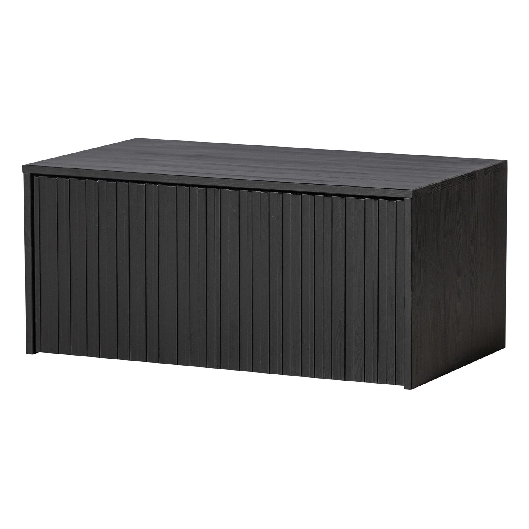 WOOOD New Gravure Kistbank B 88 cm - Grenen - Zwart 