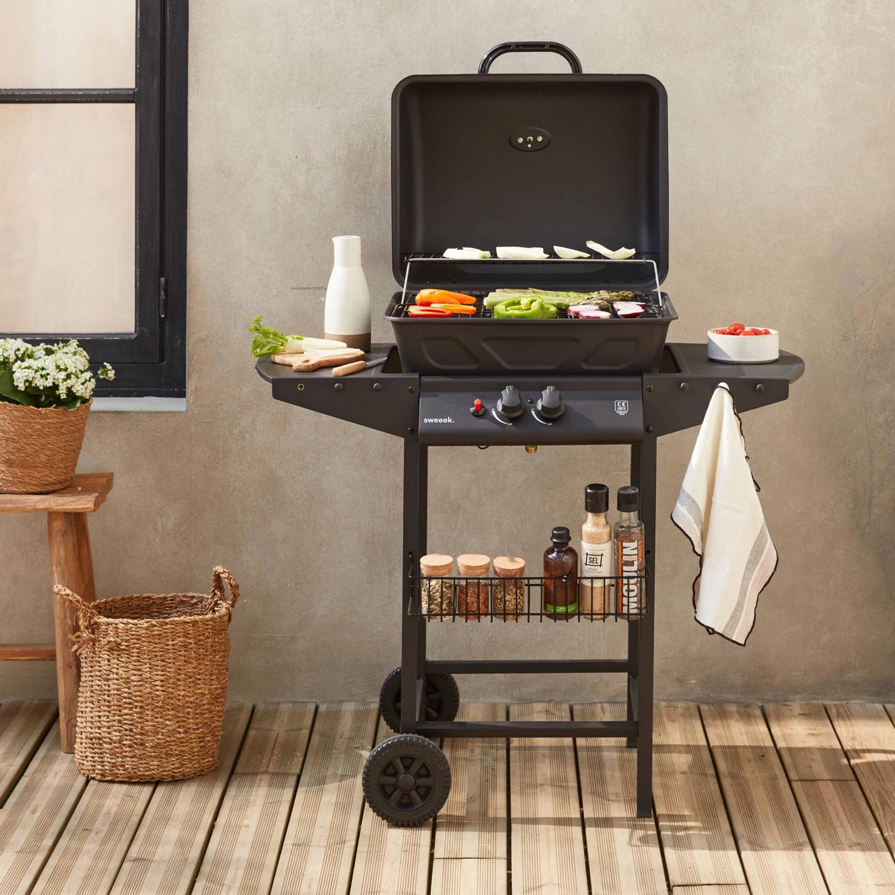 sweeek - Gasbarbecue, 2 branders met grilloppervlak 48,5x37,5cm