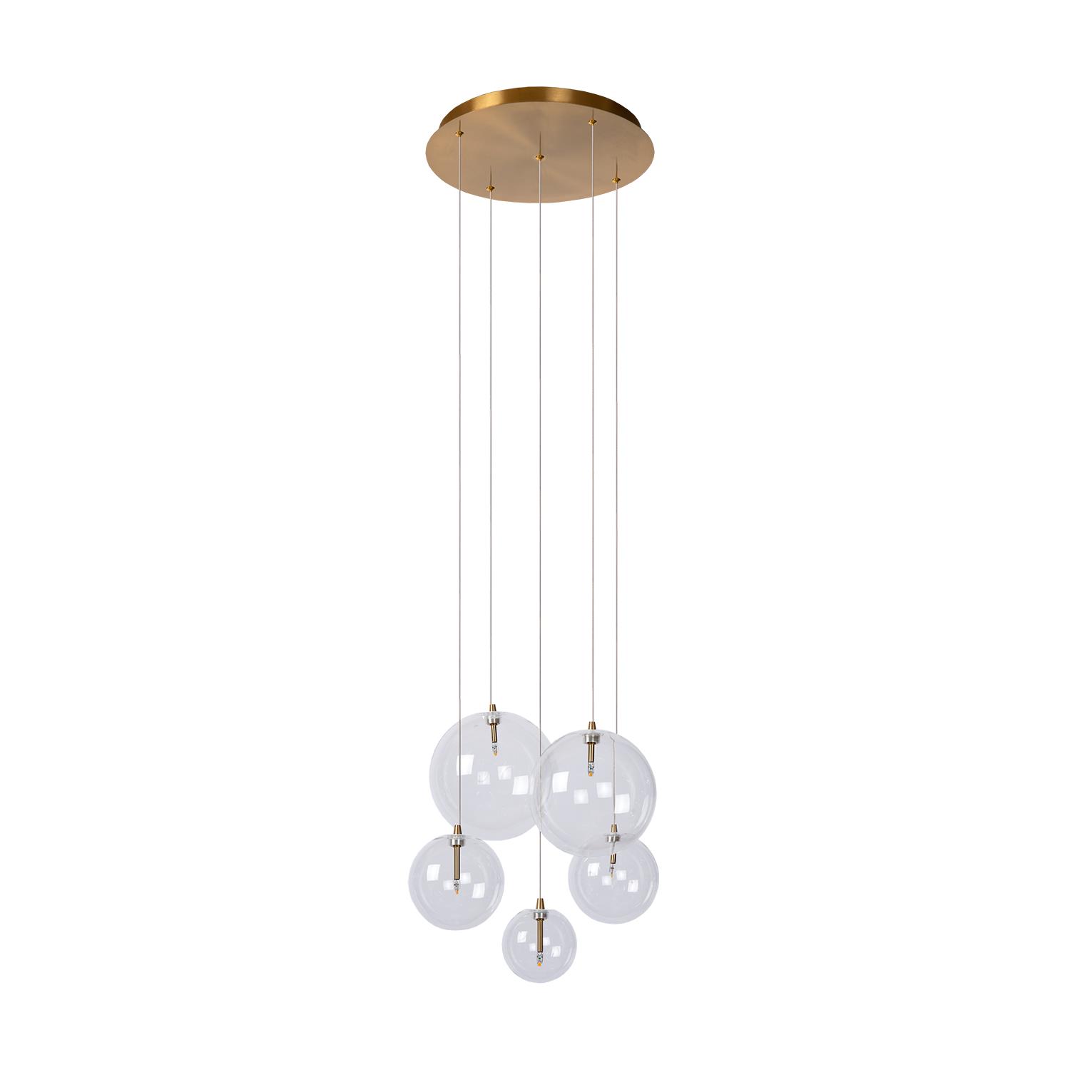 Atmooz Hanglamp Woonkamer Zwart Camau 5 Antique Brass
