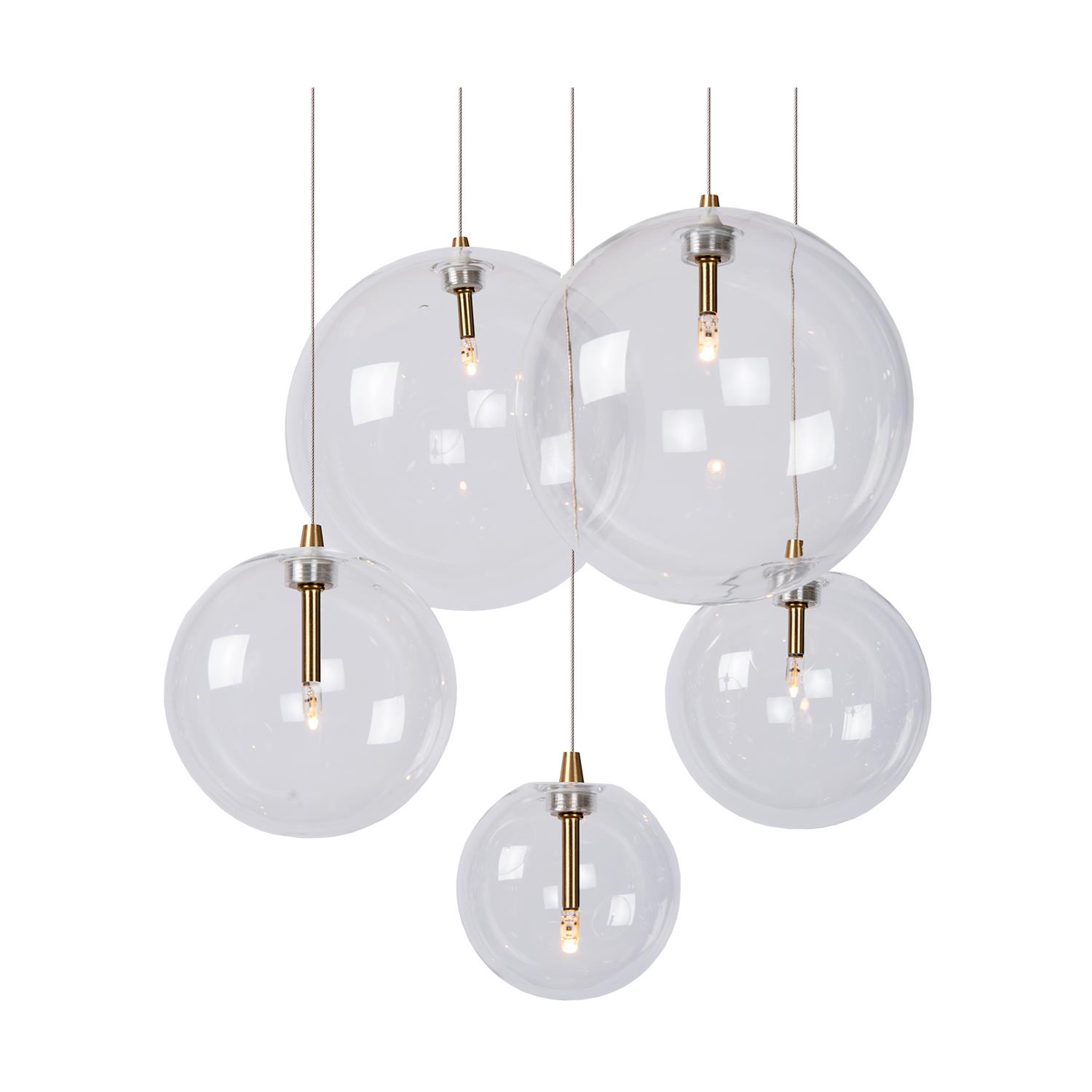 Atmooz Hanglamp Woonkamer Zwart Camau 5 Antique Brass