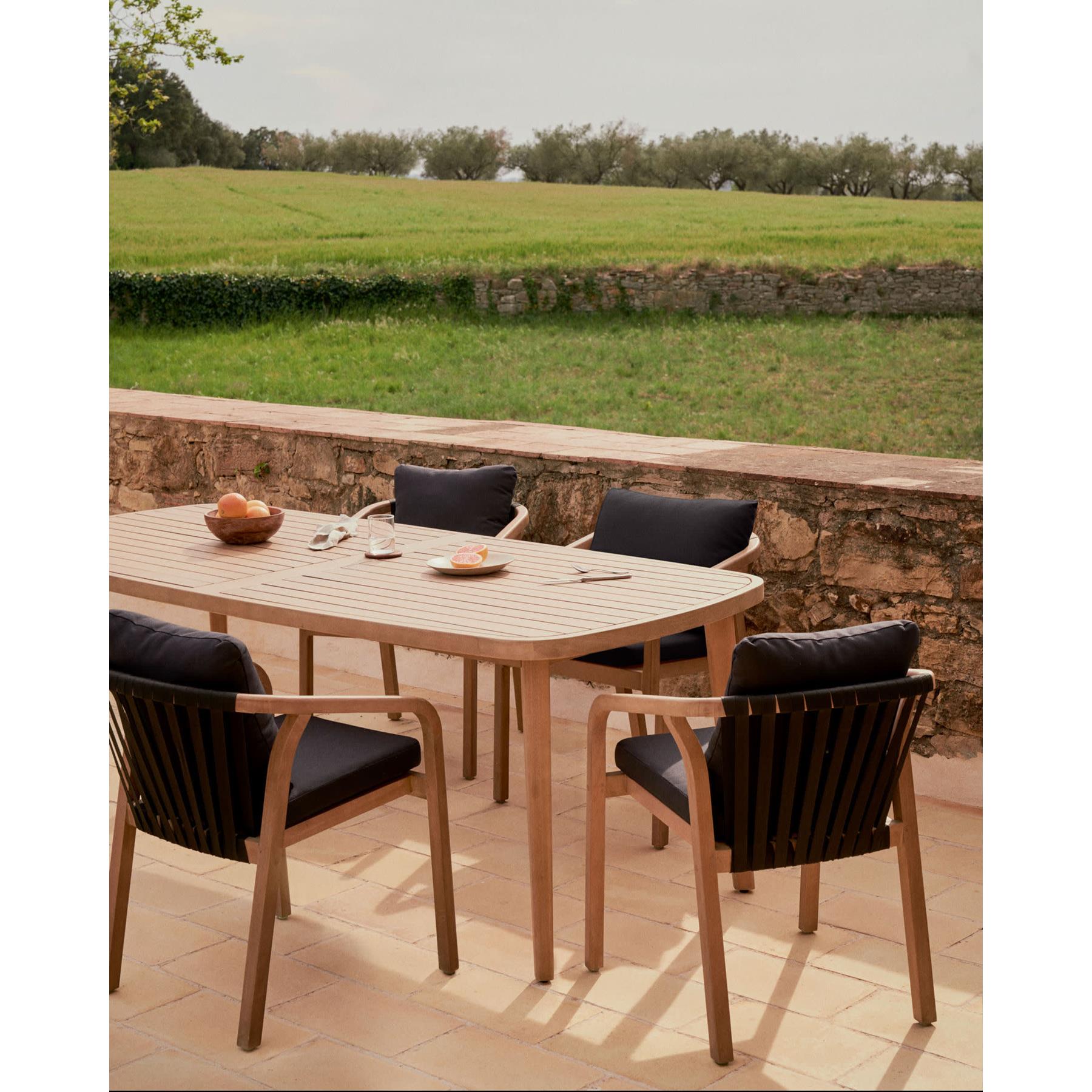 Kave Home - Maset 100% buitentafel in massief eucalyptushout 170 x 90