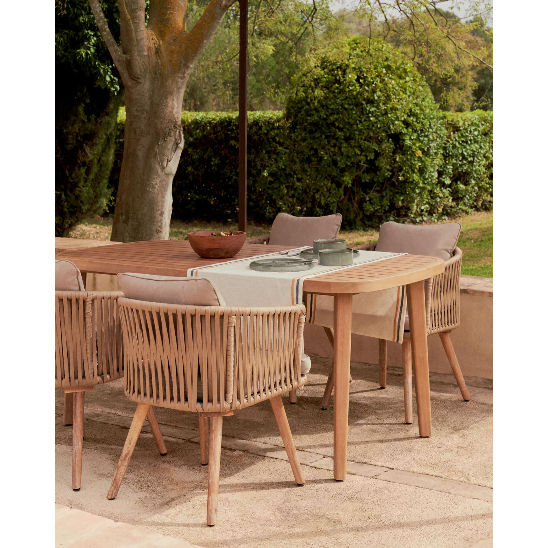 Kave Home - Maset 100% buitentafel in massief eucalyptushout 170 x 90