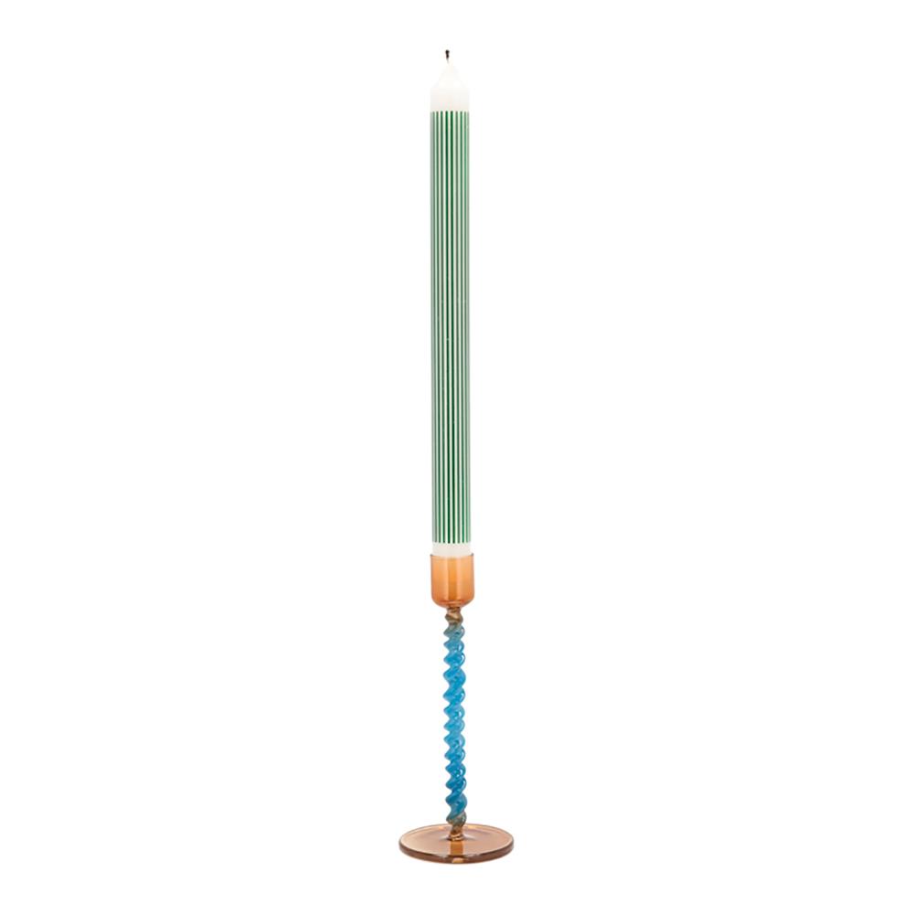 Villa Collection Styles Glazen Kandelaar Twist - Blauw / Oranje
