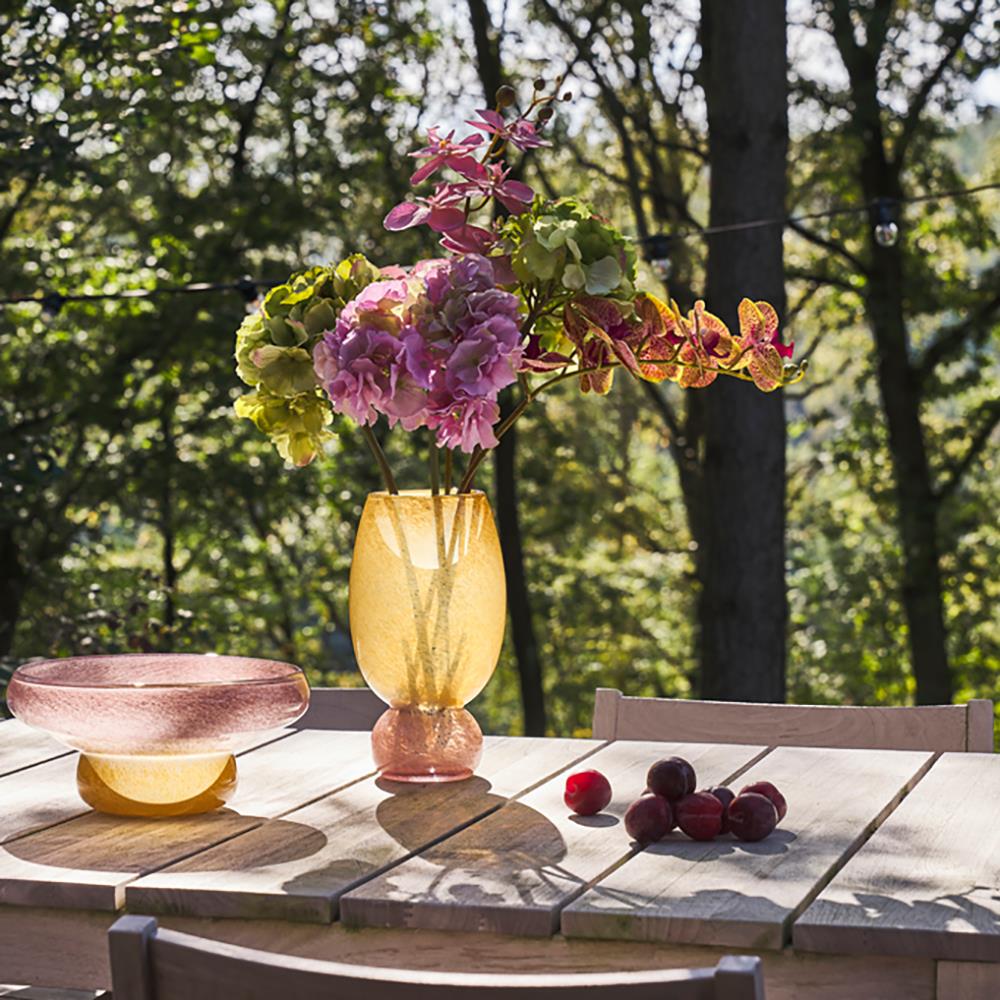 Villa Collection Styles Glazen Vaas - Roze / Geel