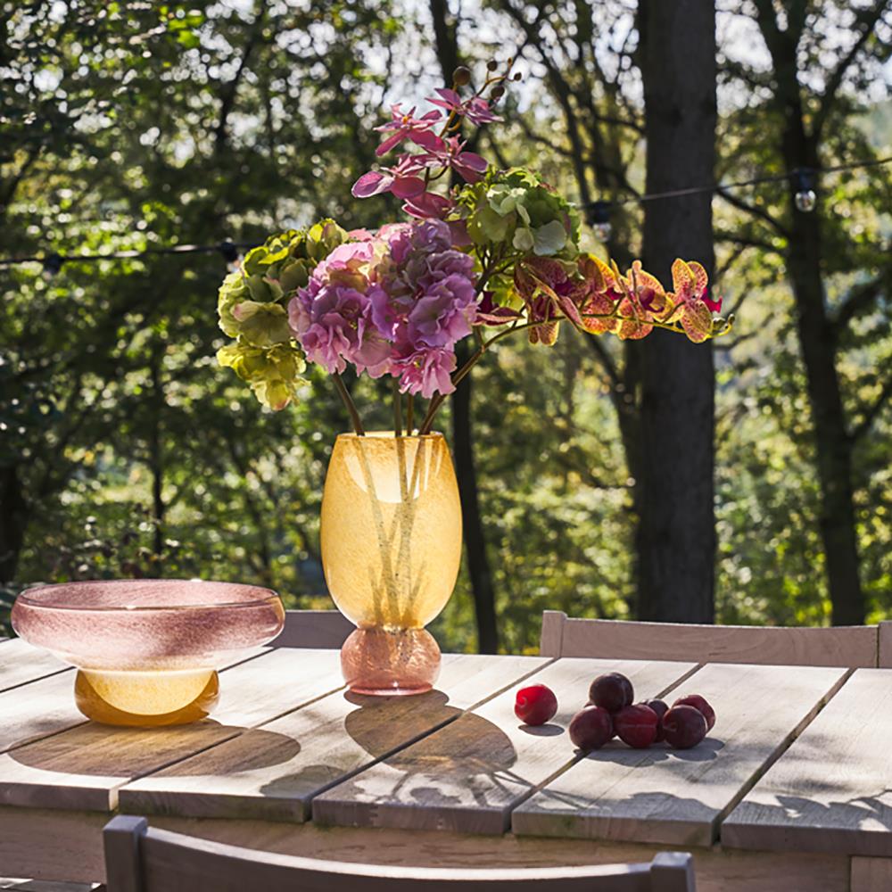 Villa Collection Styles Glazen Schaal Ø 30 cm - Roze / Geel 