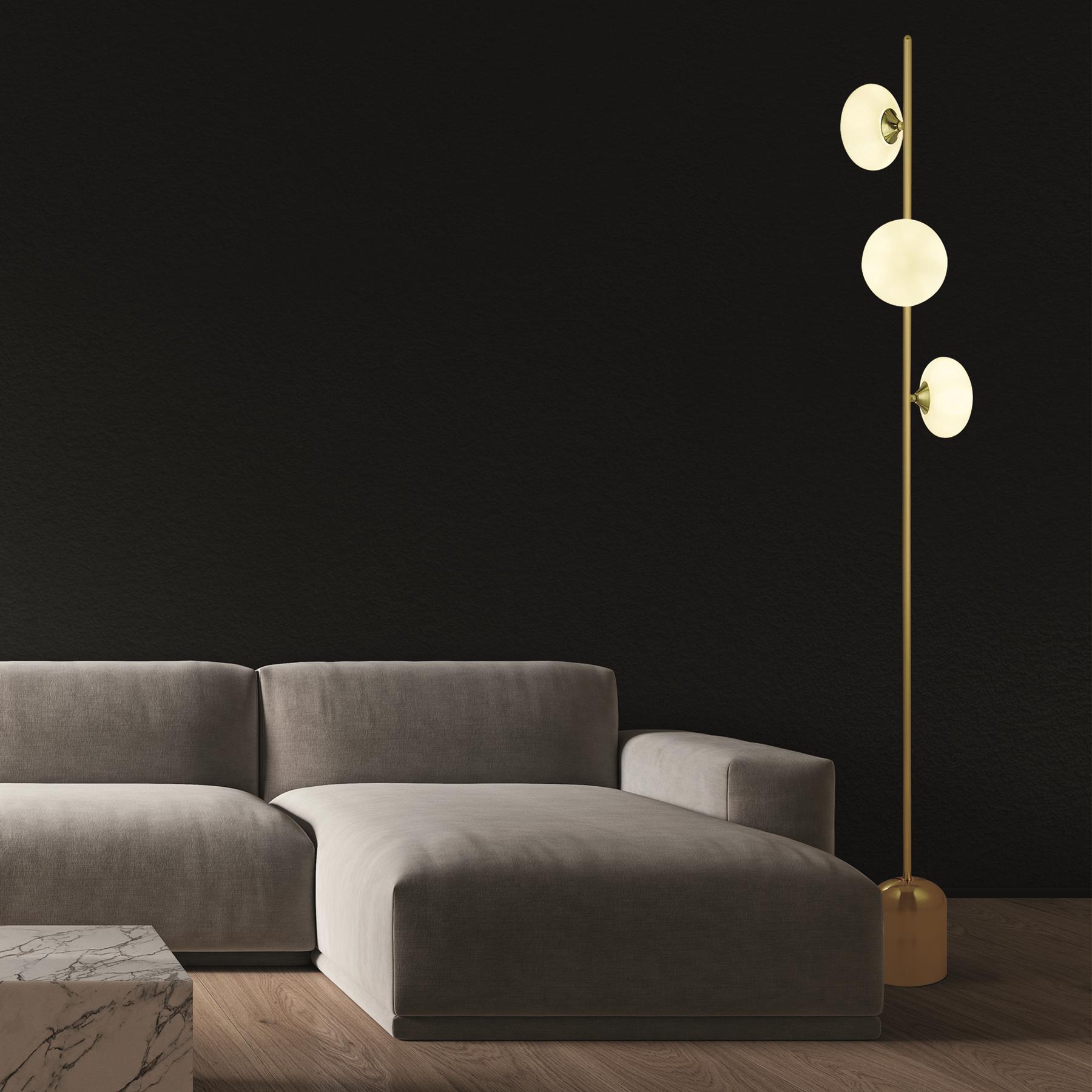 Searchlight Pebble Vloerlamp 3-lichts - Goud