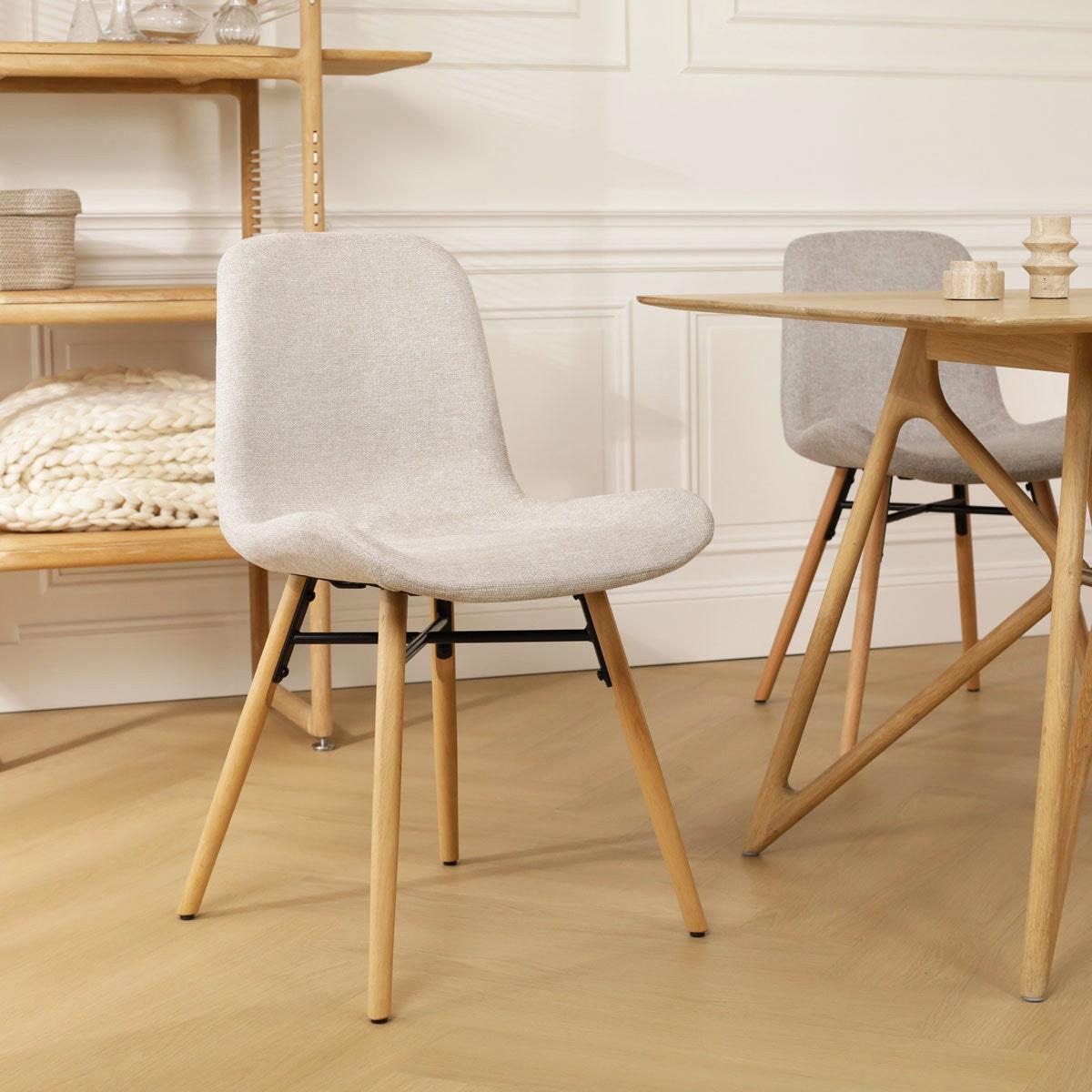 Nolon Nena-Fé eetkamerstoel beige - houten onderstel